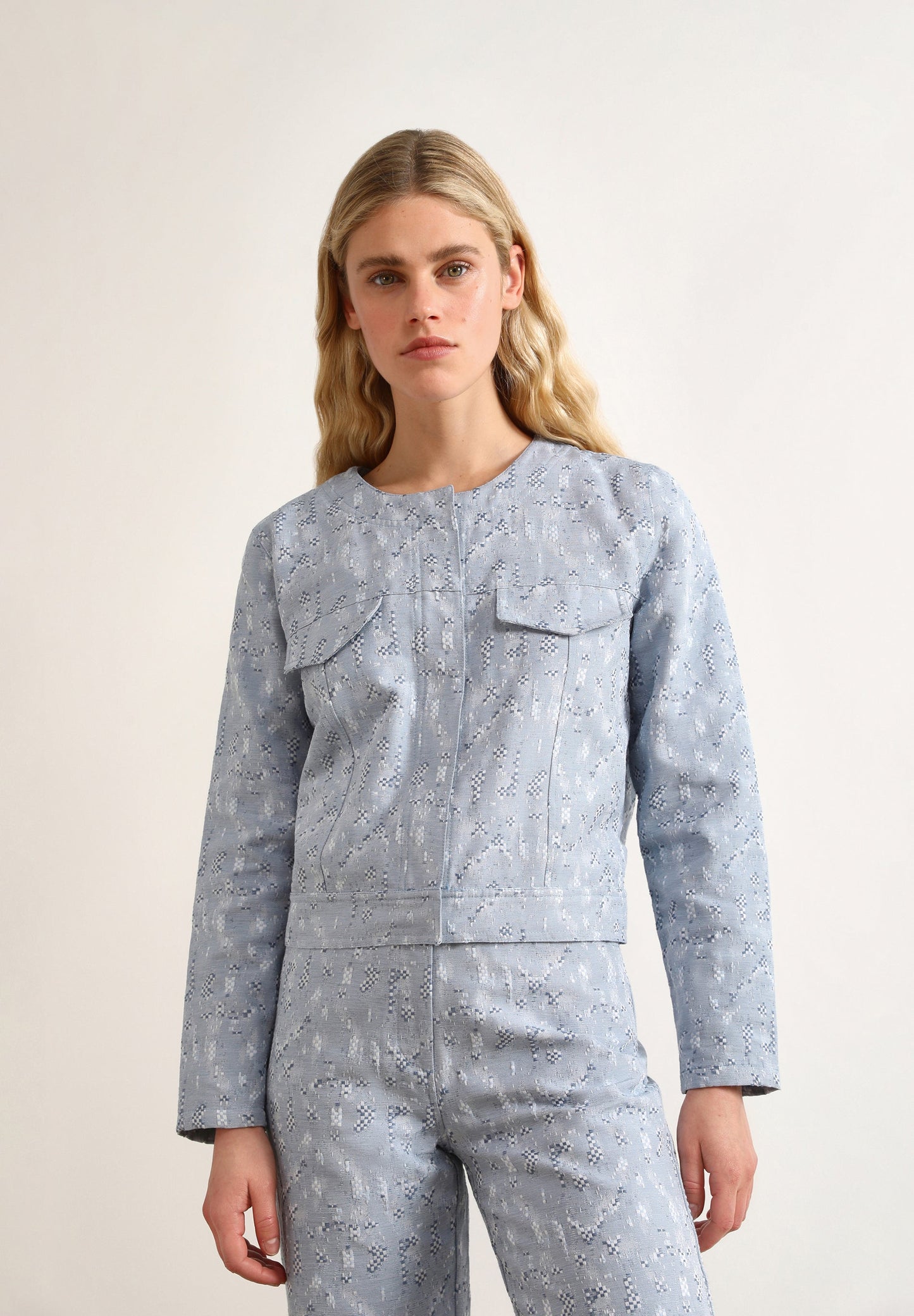 DENIM JACQUARD JACKET