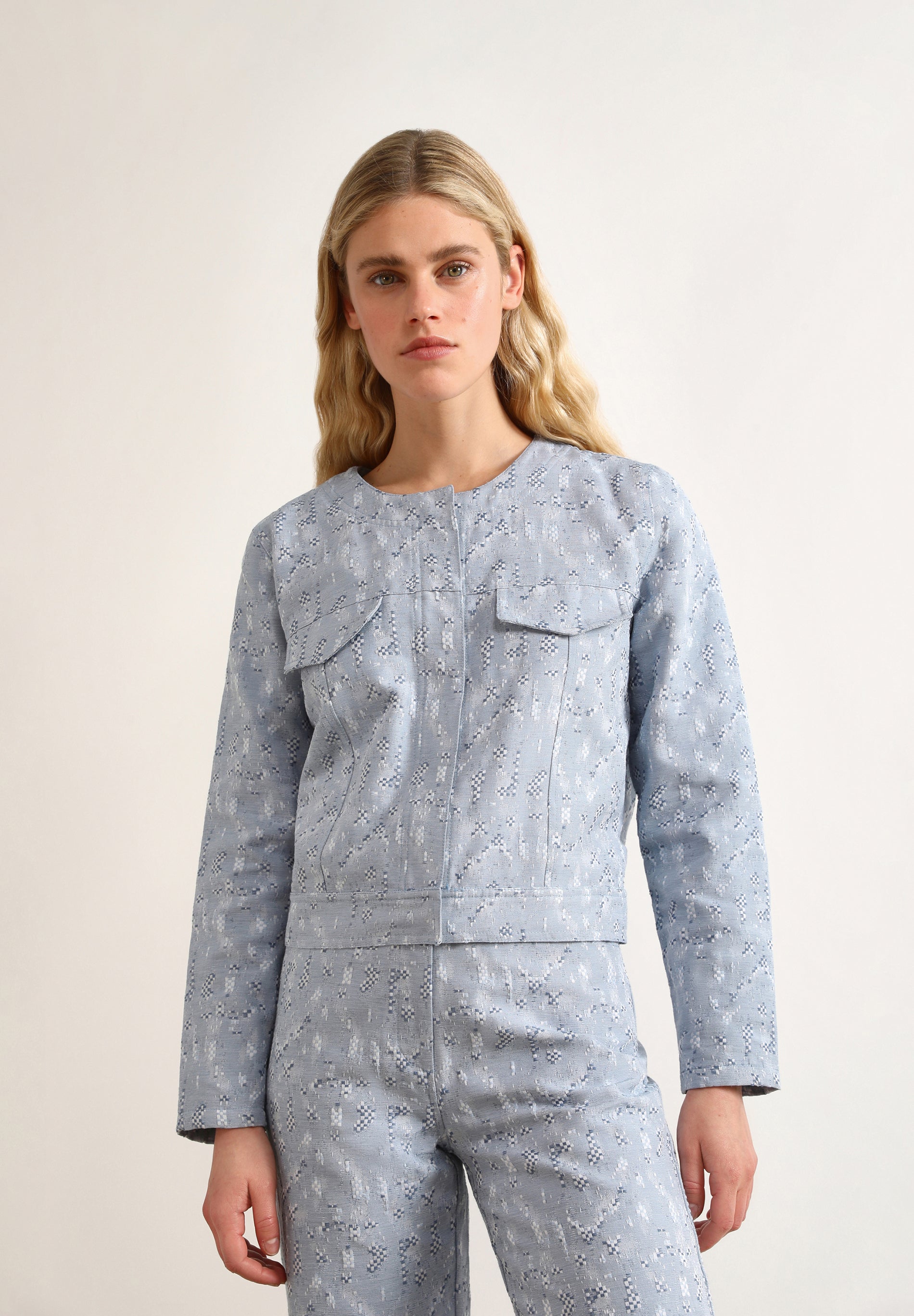 DENIM JACQUARD JACKET