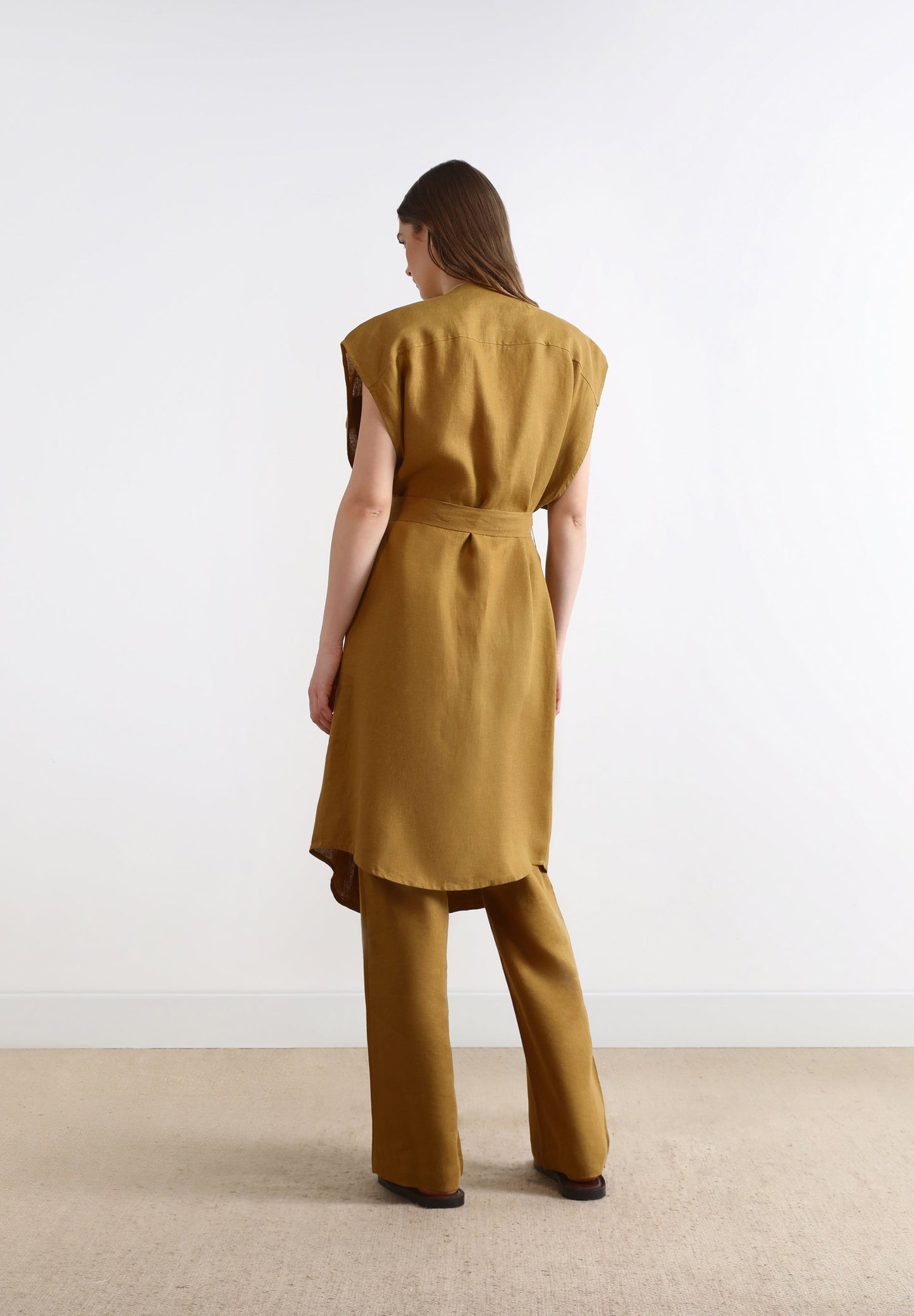 LONG LINEN WAISTCOAT