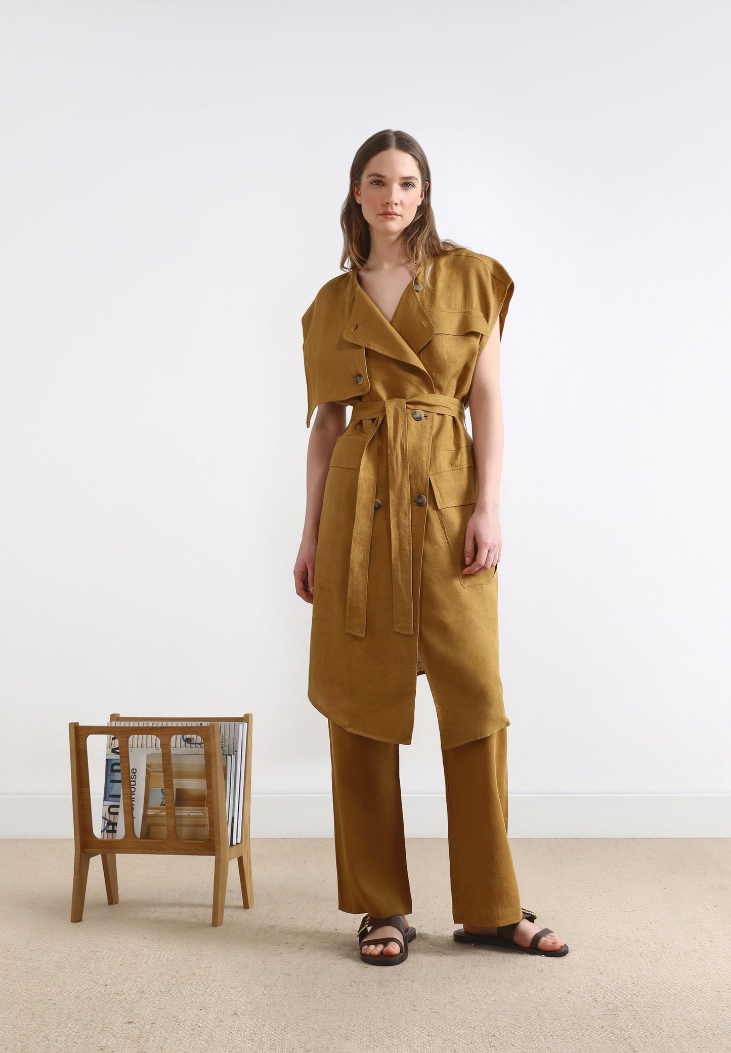 LONG LINEN WAISTCOAT