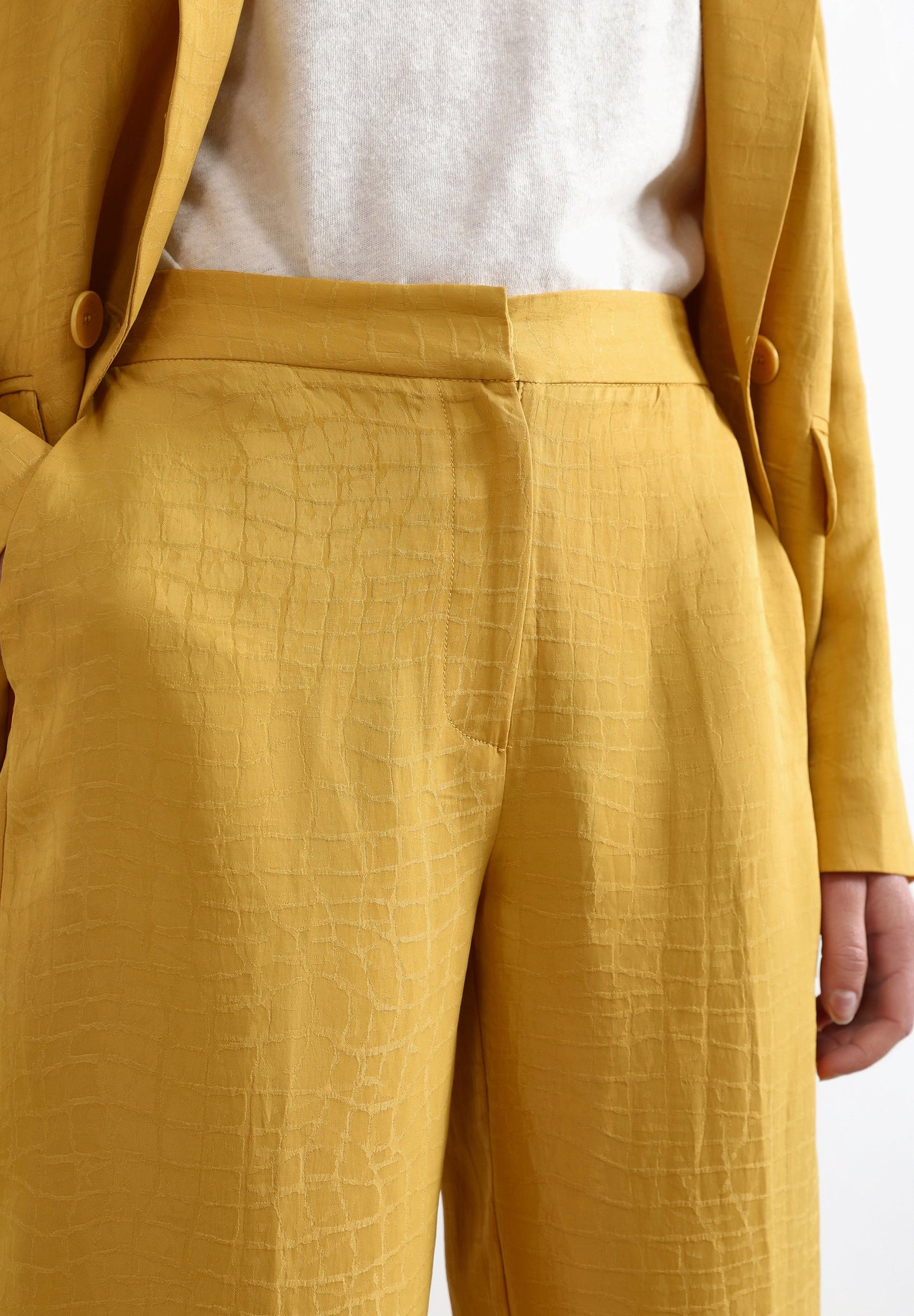 STRAIGHT JACQUARD TROUSERS