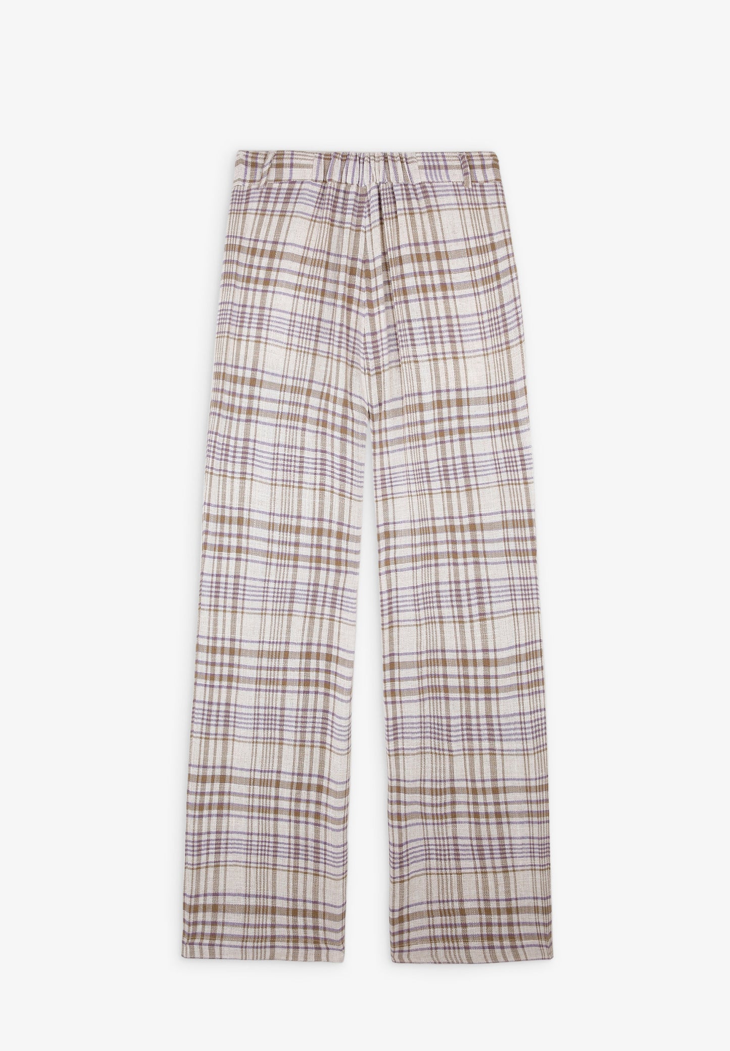 CHECKED LINEN TROUSERS