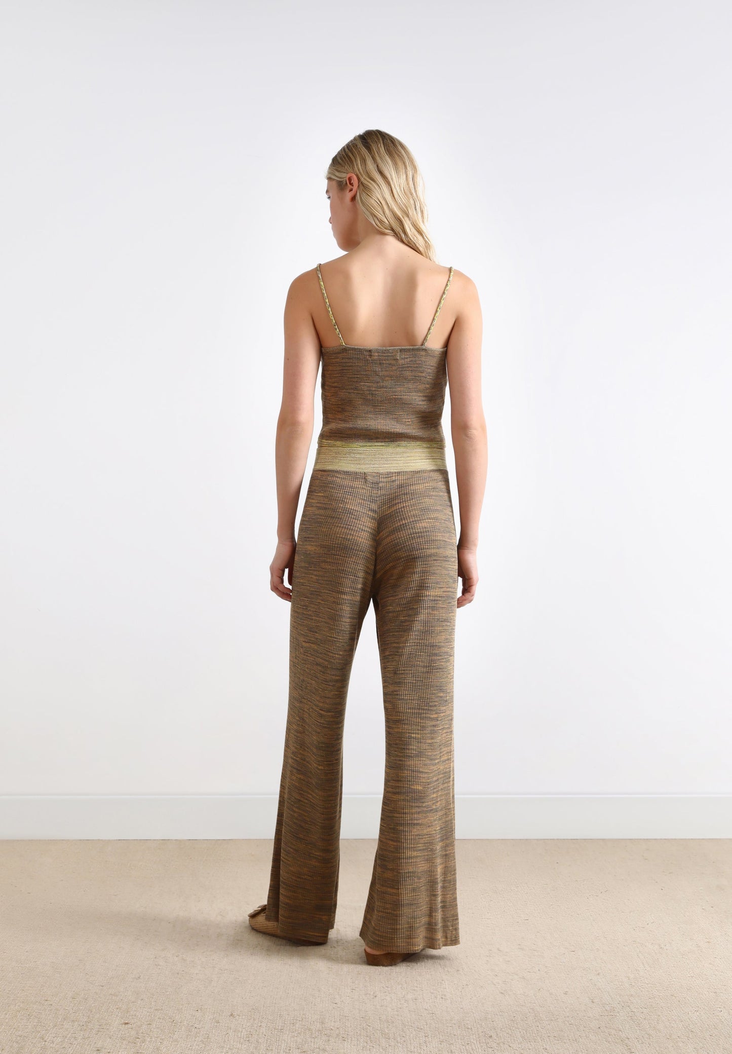 FLARED KNIT TROUSERS