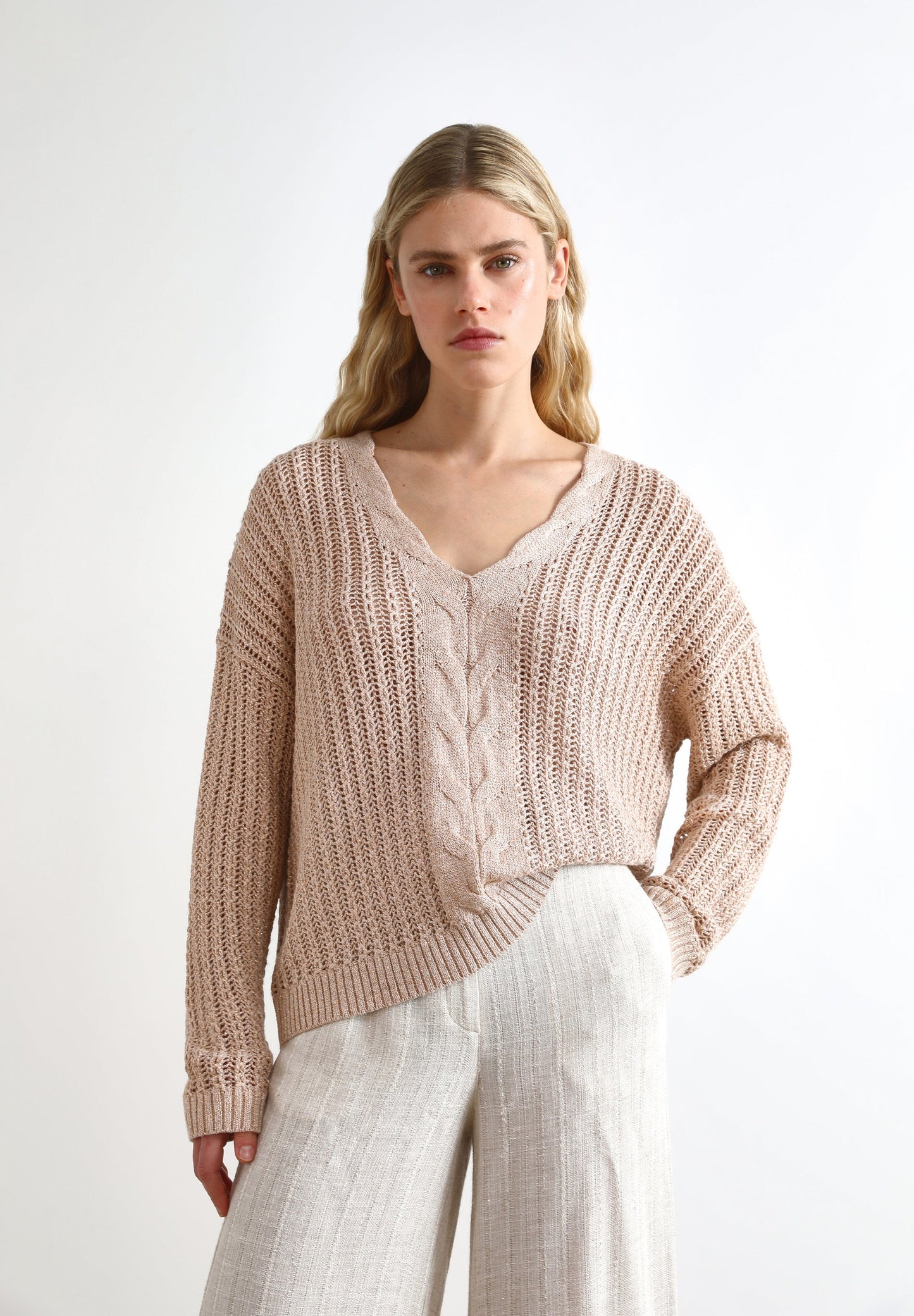 CABLE-KNIT SWEATER