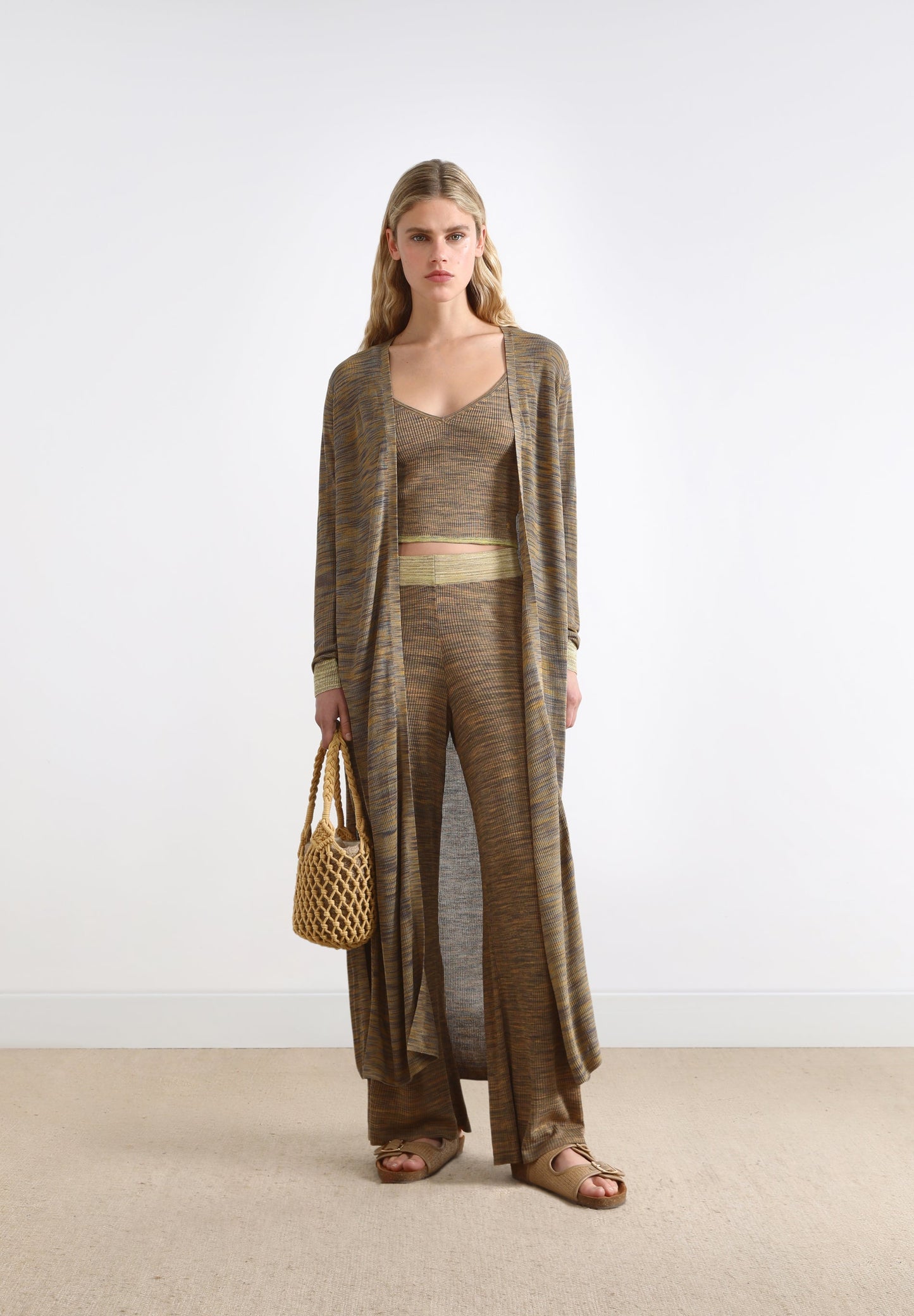 FLARED KNIT TROUSERS