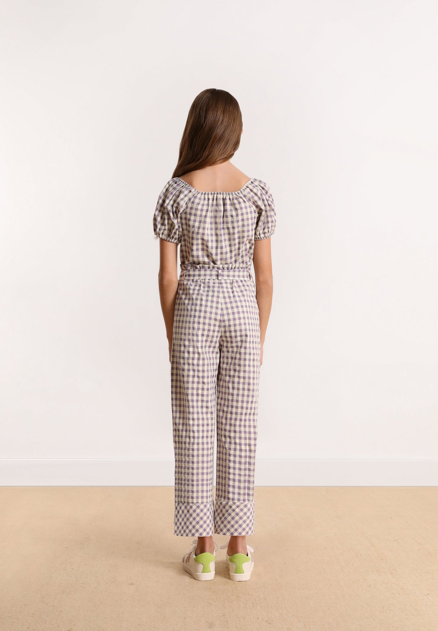GINGHAM TROUSERS WITH TIE WAIST