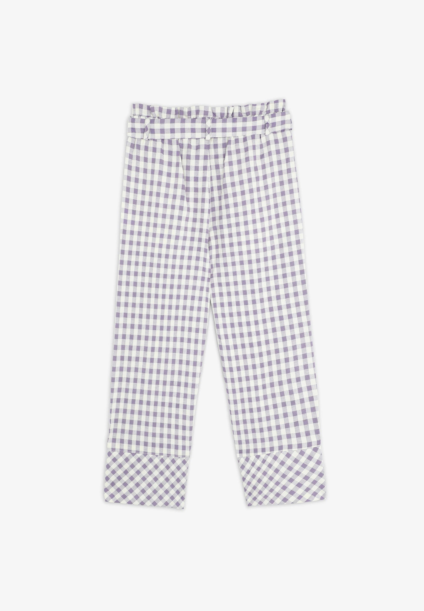 GINGHAM TROUSERS WITH TIE WAIST