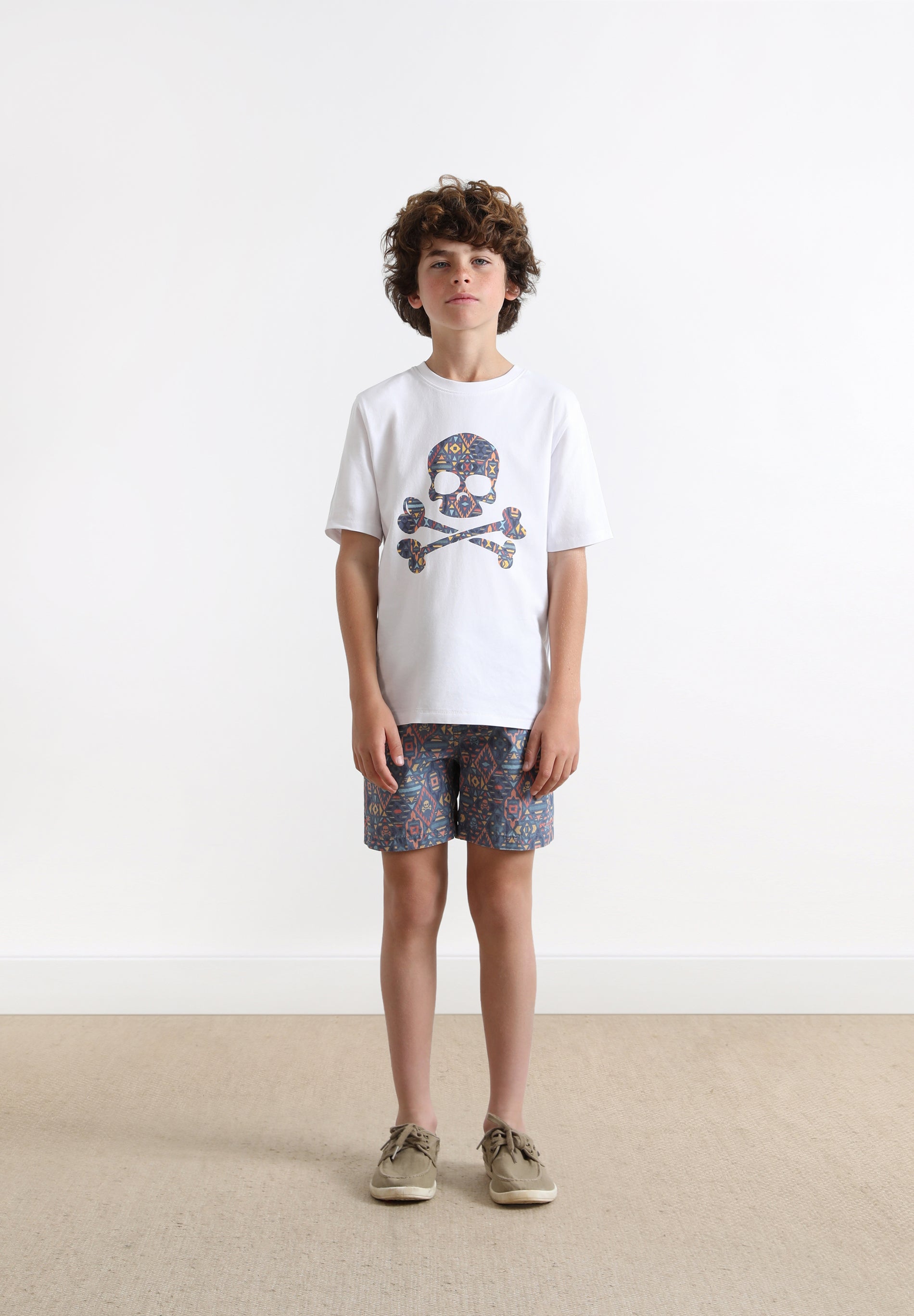 GEOMETRIC PRINT SWIMMING TRUNKS