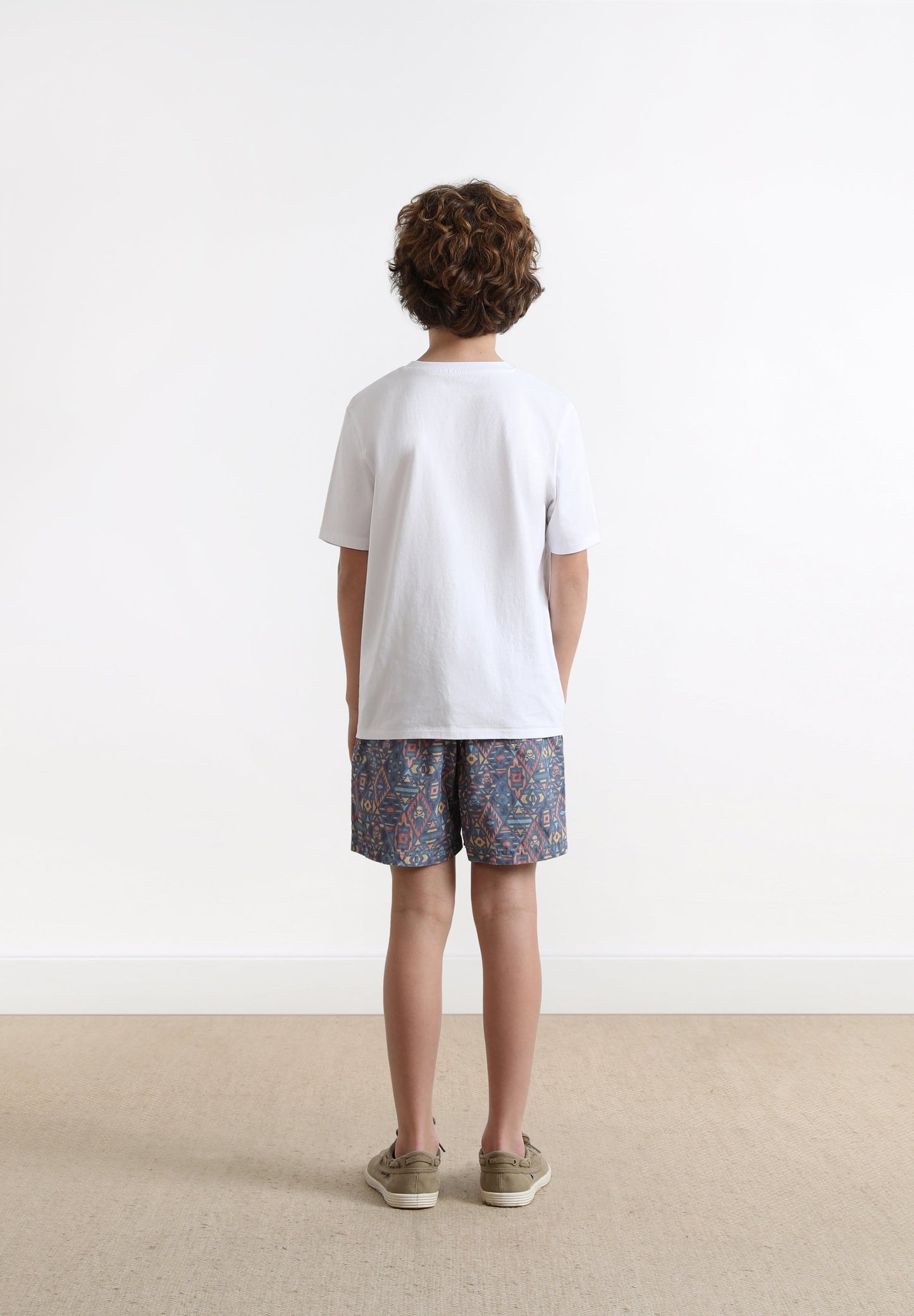 GEOMETRIC PRINT SWIMMING TRUNKS