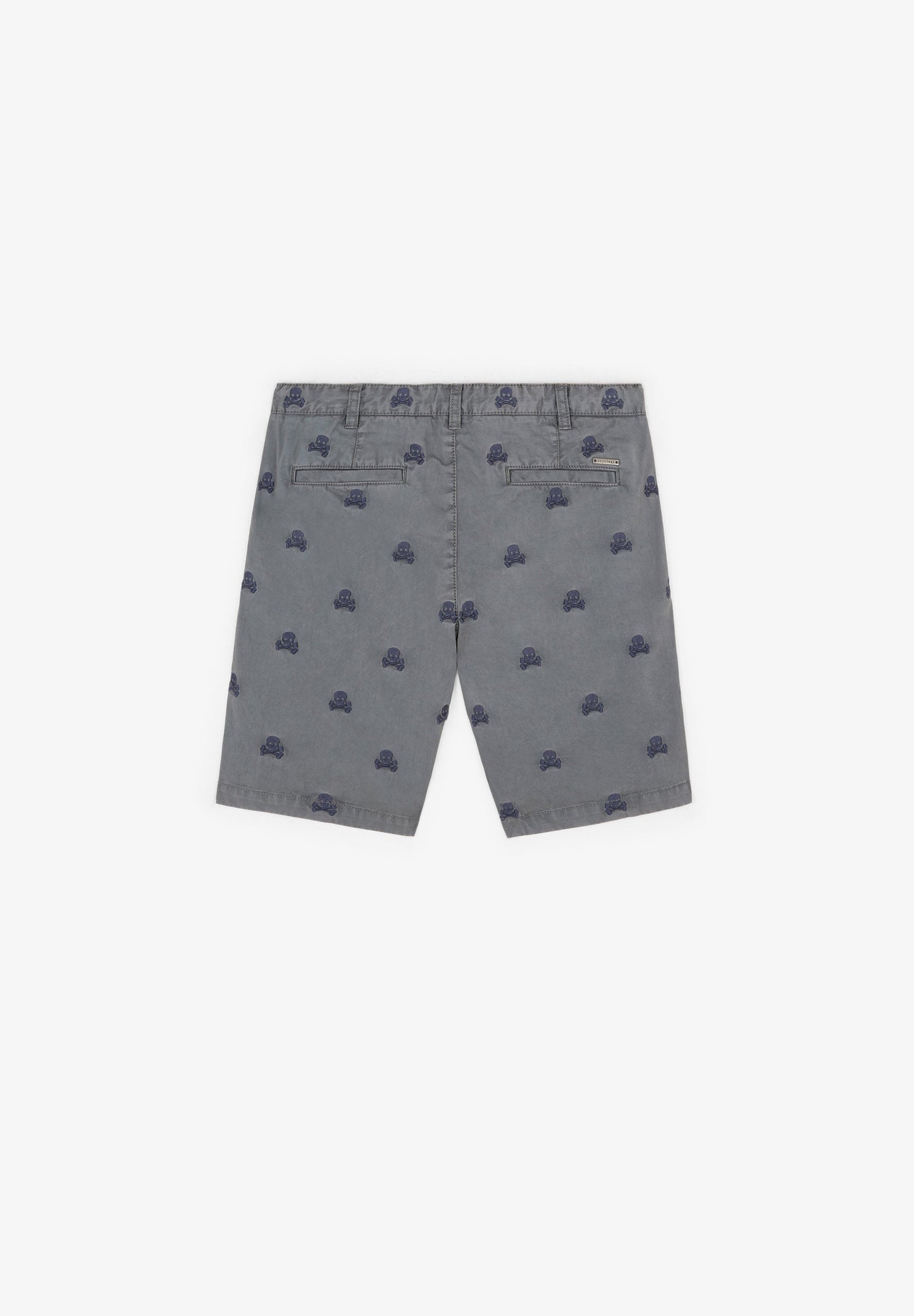 BERMUDA SHORTS WITH ALL-OVER SKULL PRINT