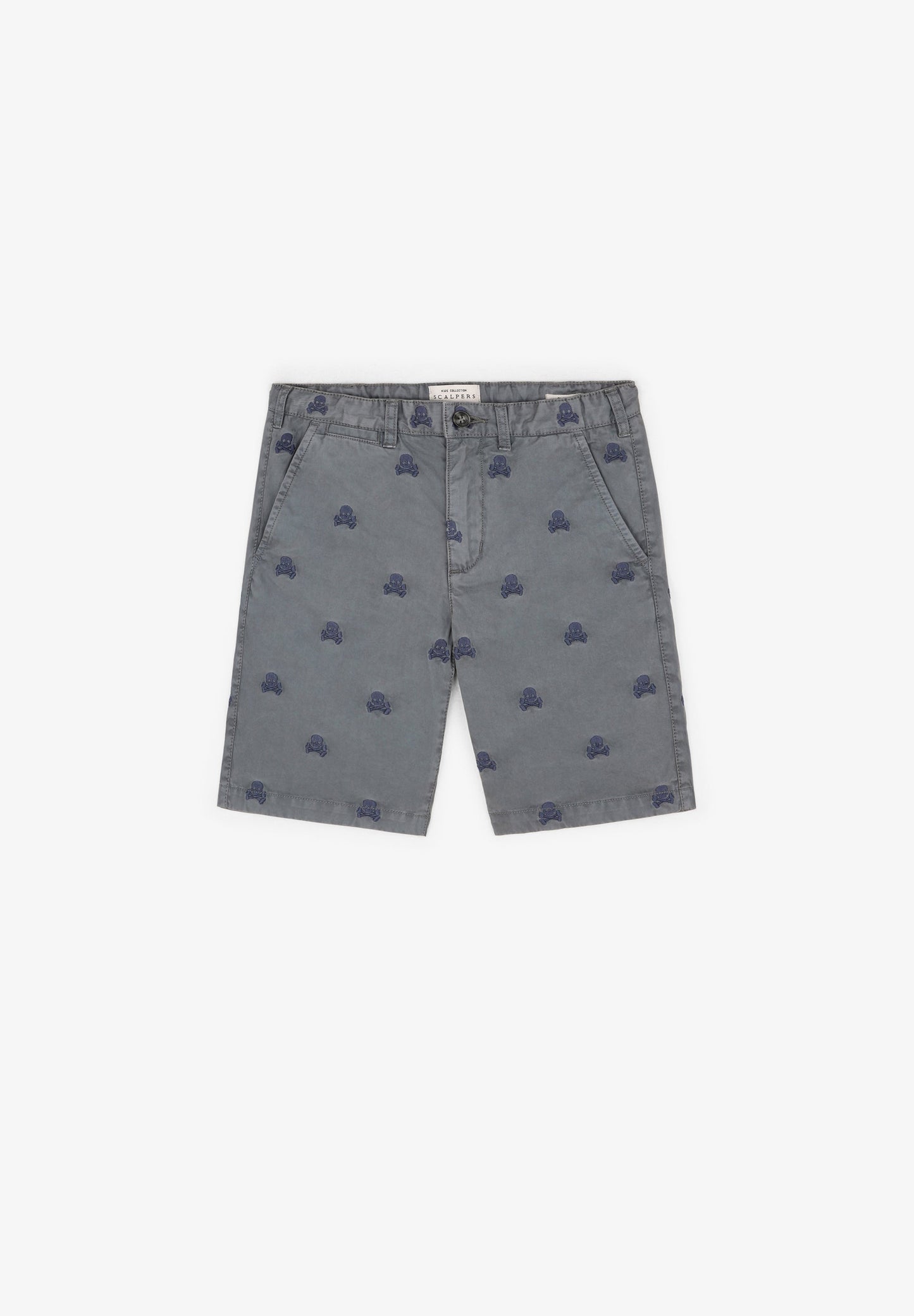 BERMUDA SHORTS WITH ALL-OVER SKULL PRINT