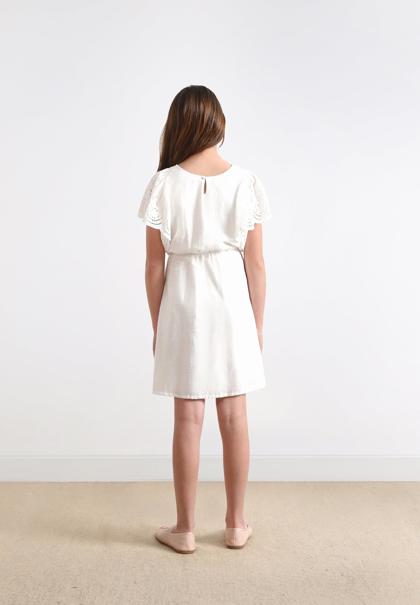 MINI DRESS WITH BRODERIE ANGLAISE RUFFLES