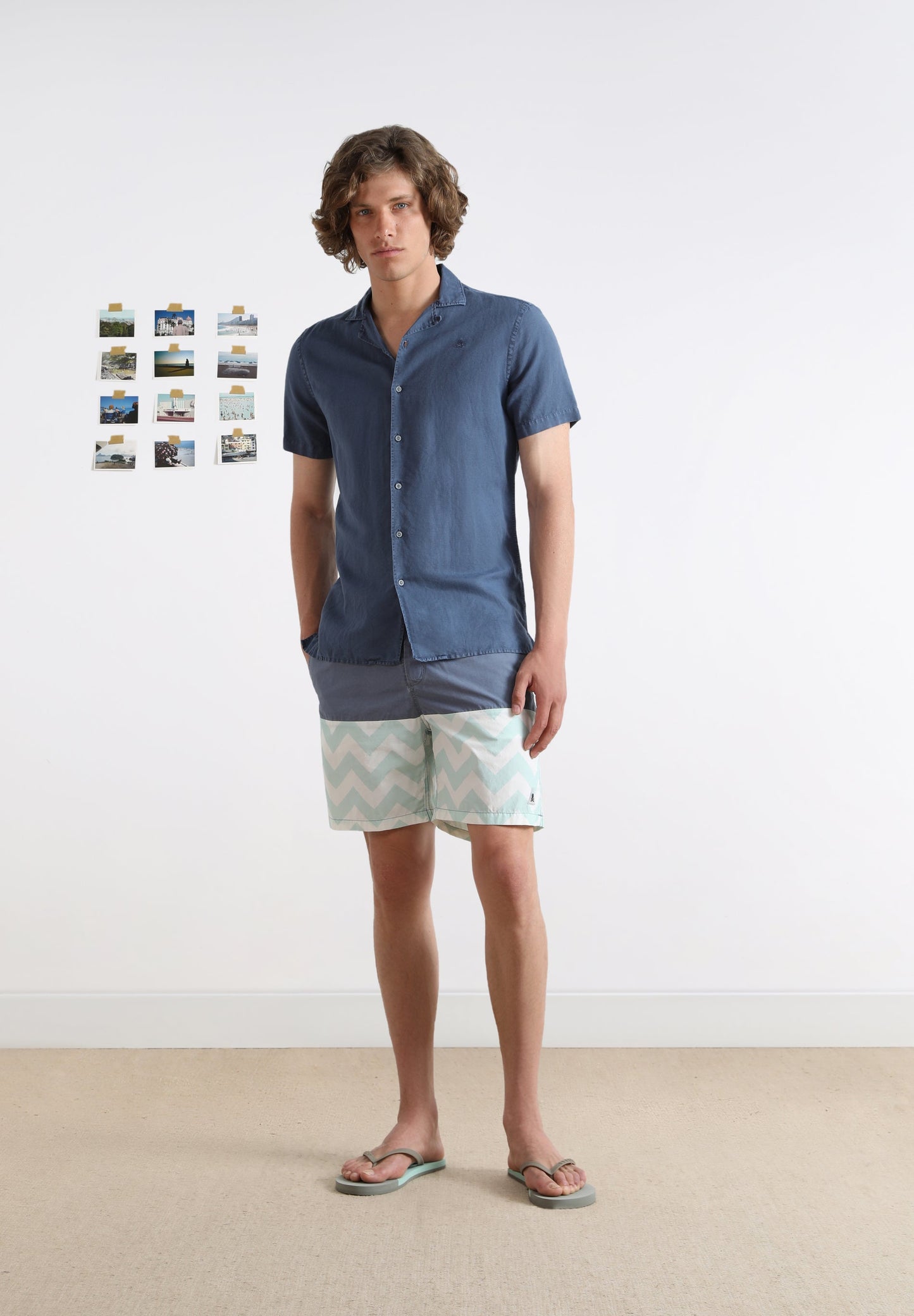 ZIGZAG PRINT SWIMMING TRUNKS