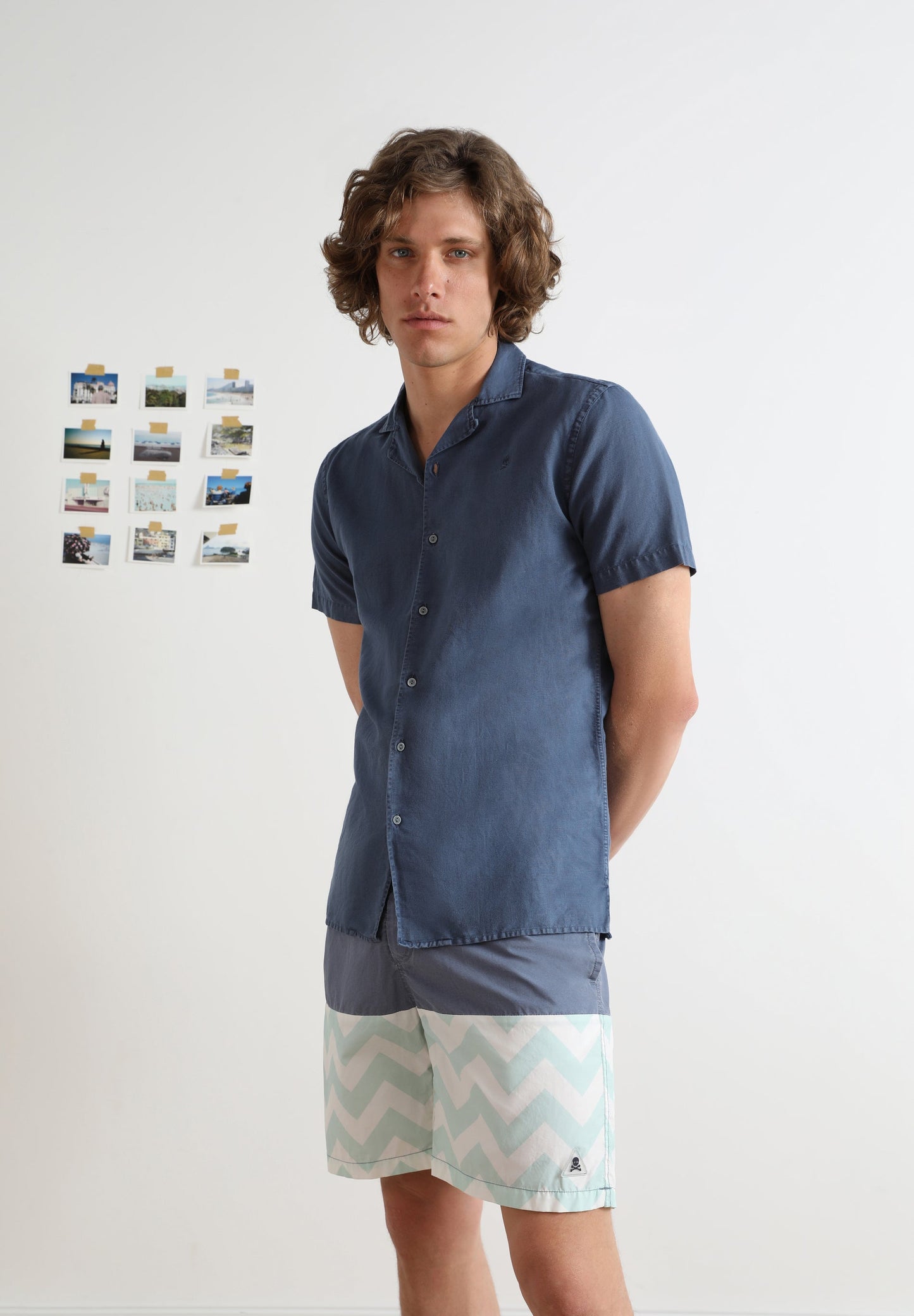 ZIGZAG PRINT SWIMMING TRUNKS