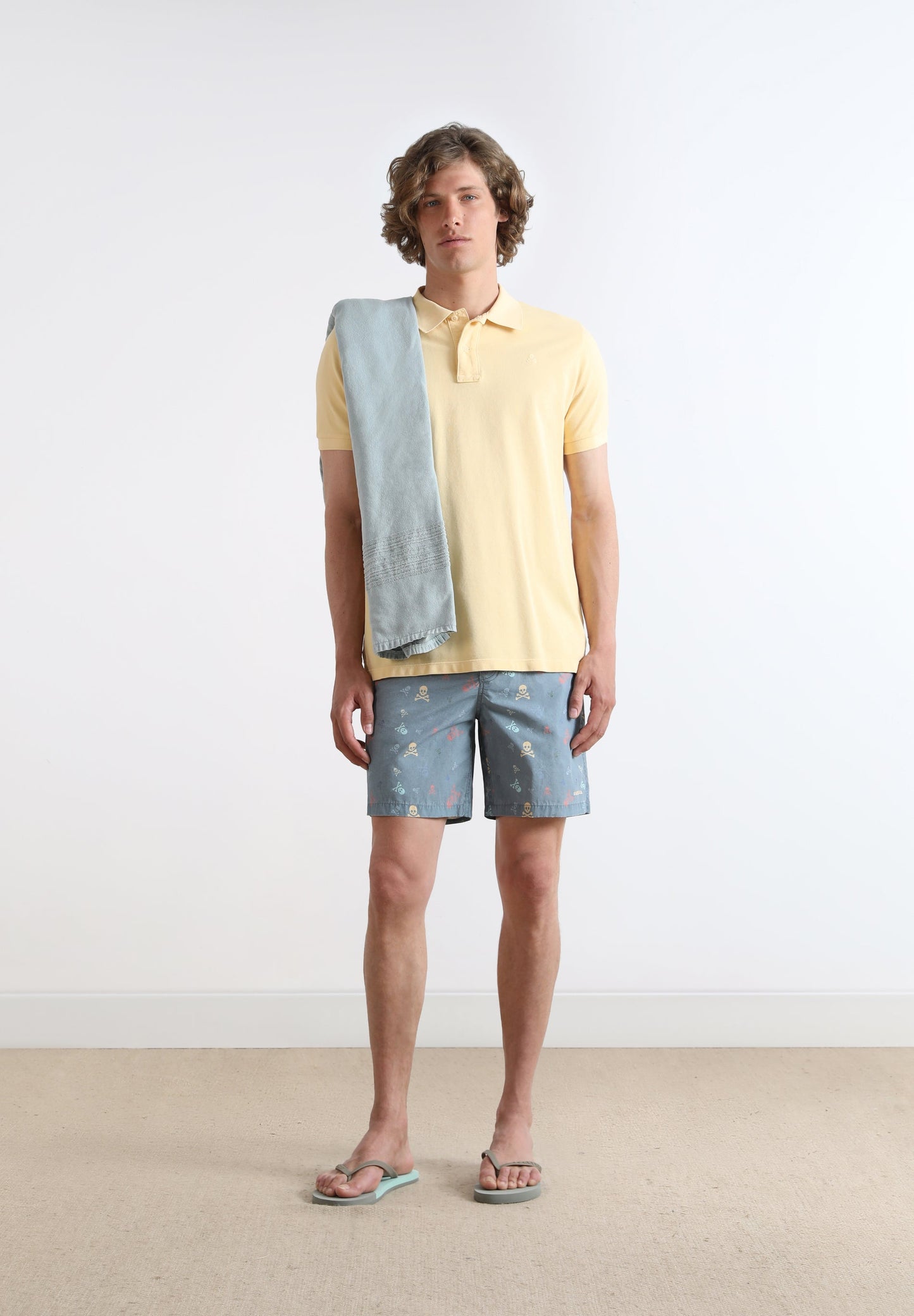 FADED SWIMMING TRUNKS WITH SKULLS