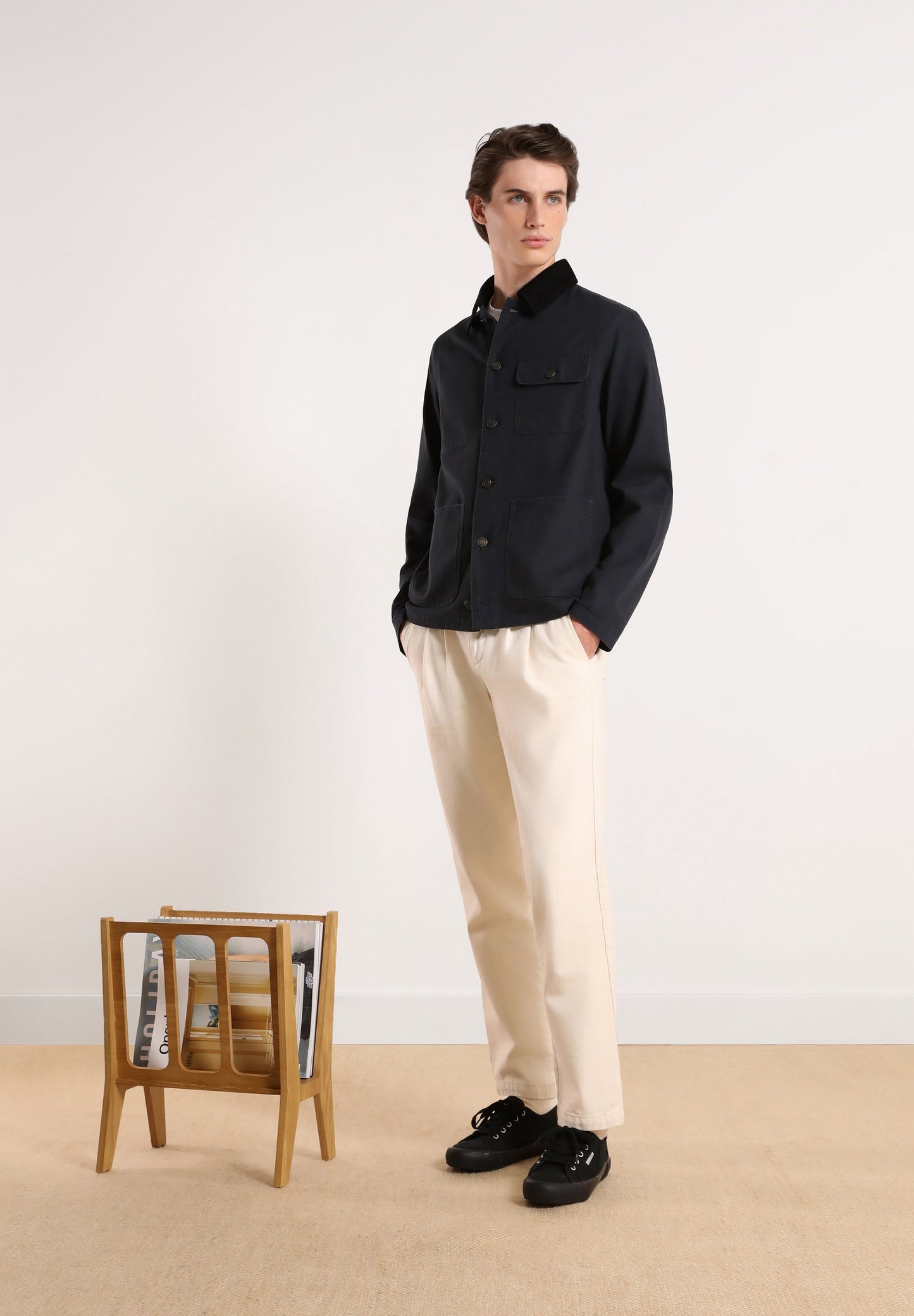 JACKET WITH CORDUROY COLLAR