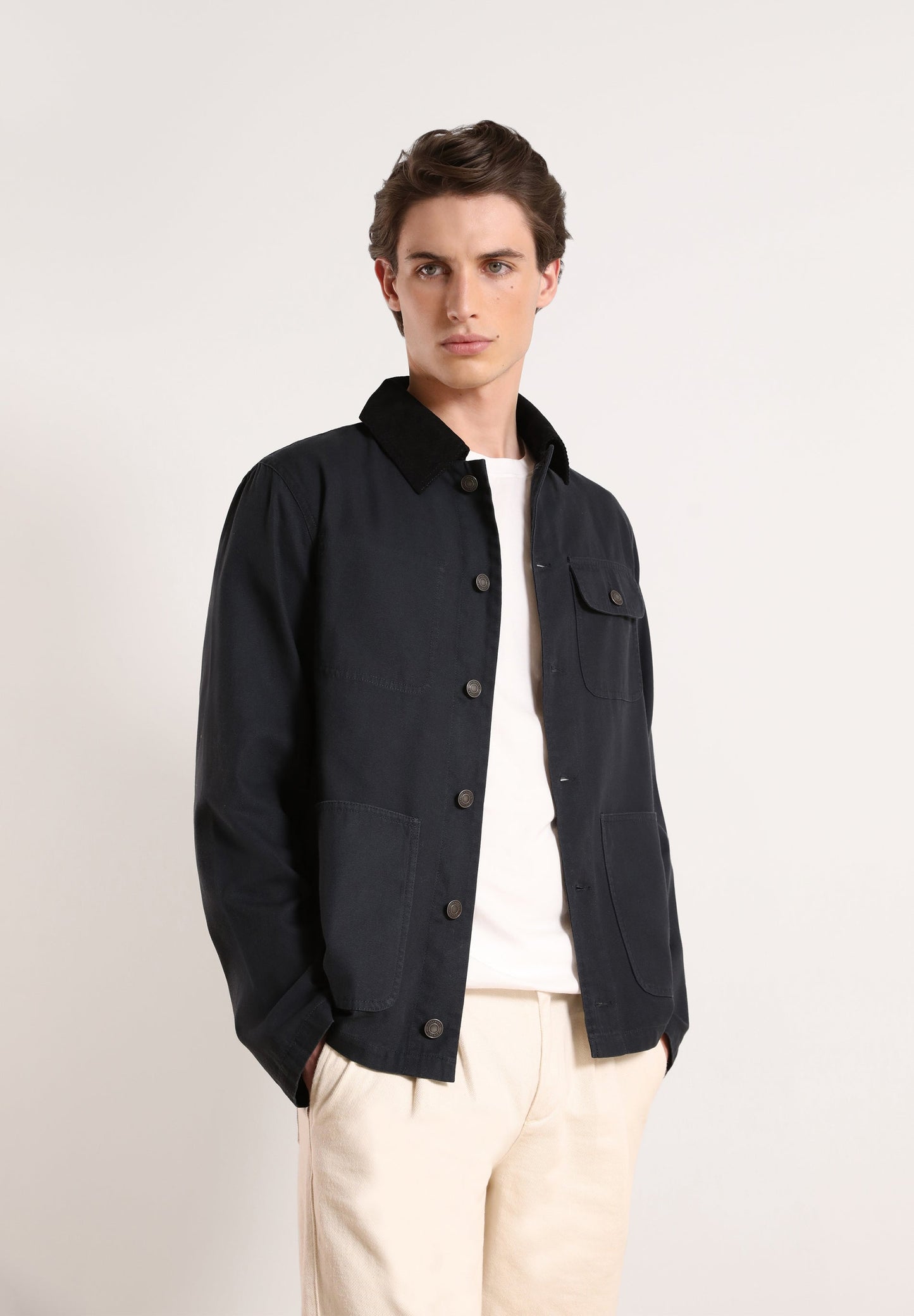 JACKET WITH CORDUROY COLLAR