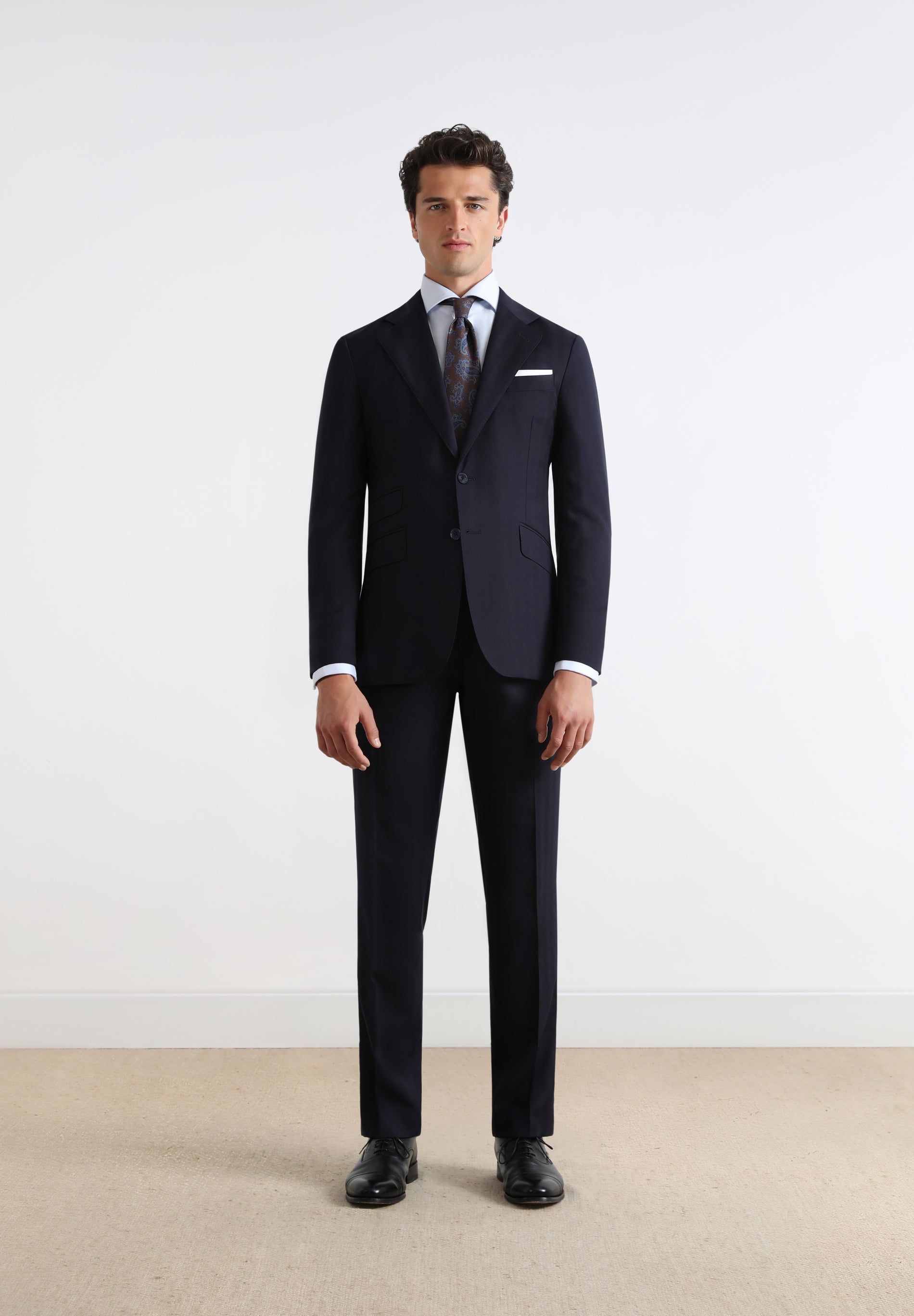 NAVY BLUE HERRINGBONE SUIT