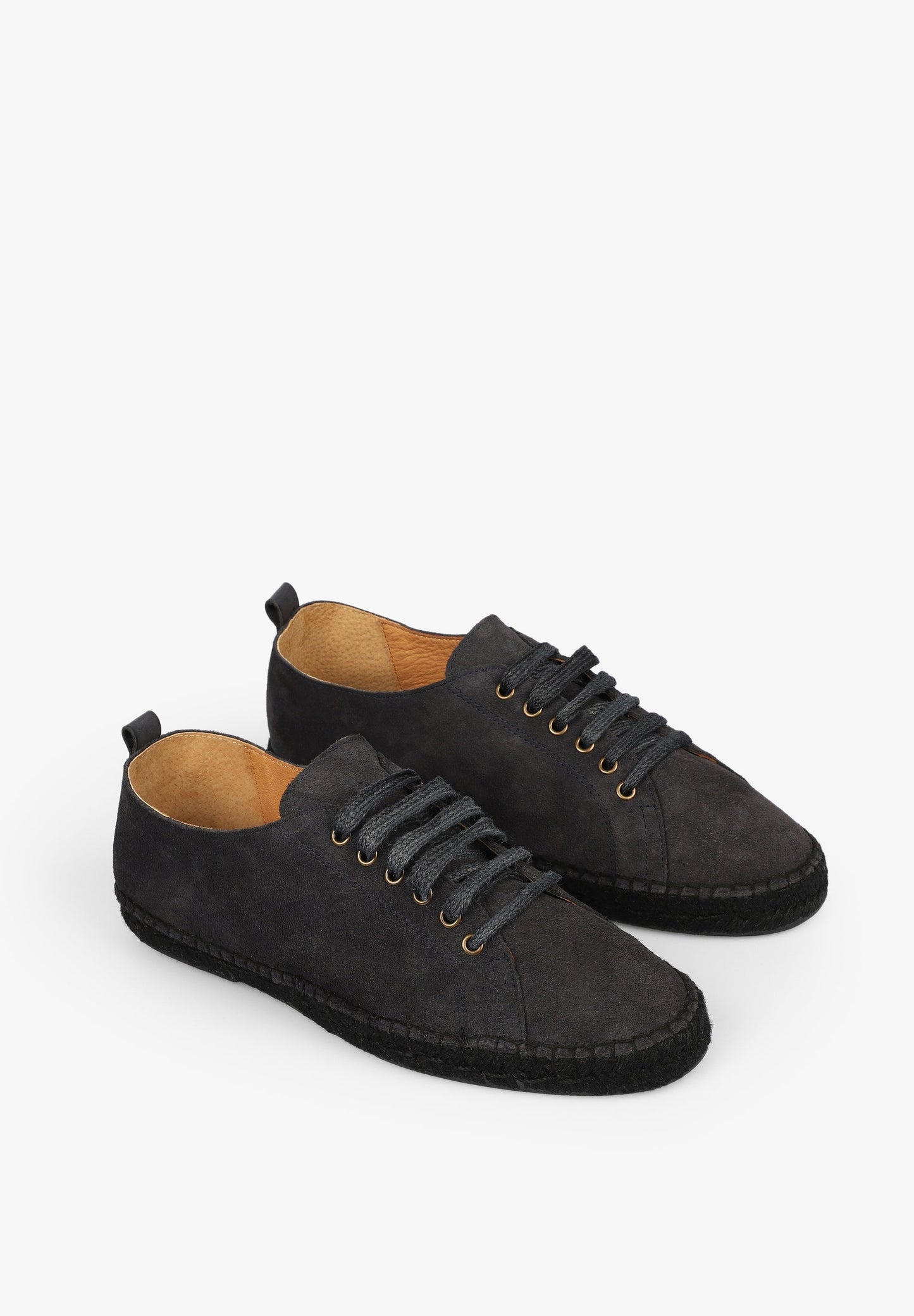 SPLIT LEATHER ESPADRILLES WITH LACES