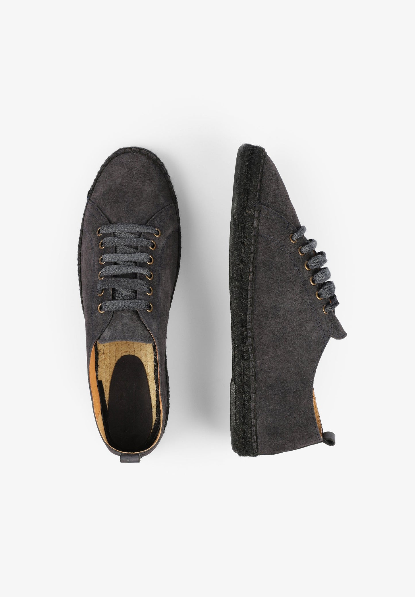 SPLIT LEATHER ESPADRILLES WITH LACES