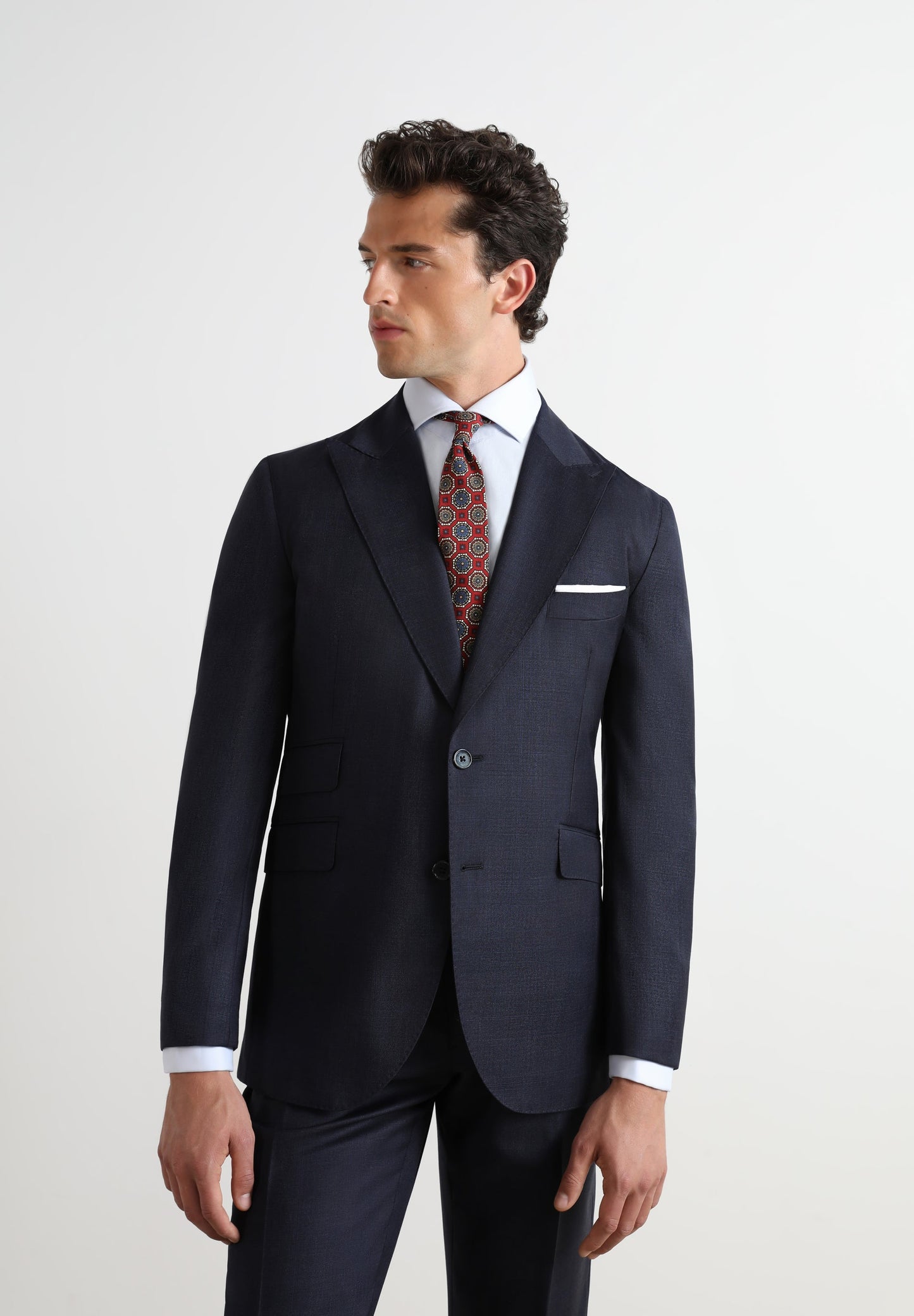 NAVY BLUE PEAKED LAPEL PREMIUM SUIT