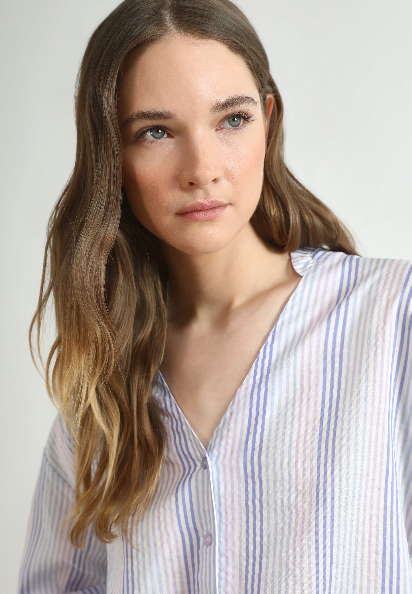 MULTICOLOURED STRIPED BLOUSE