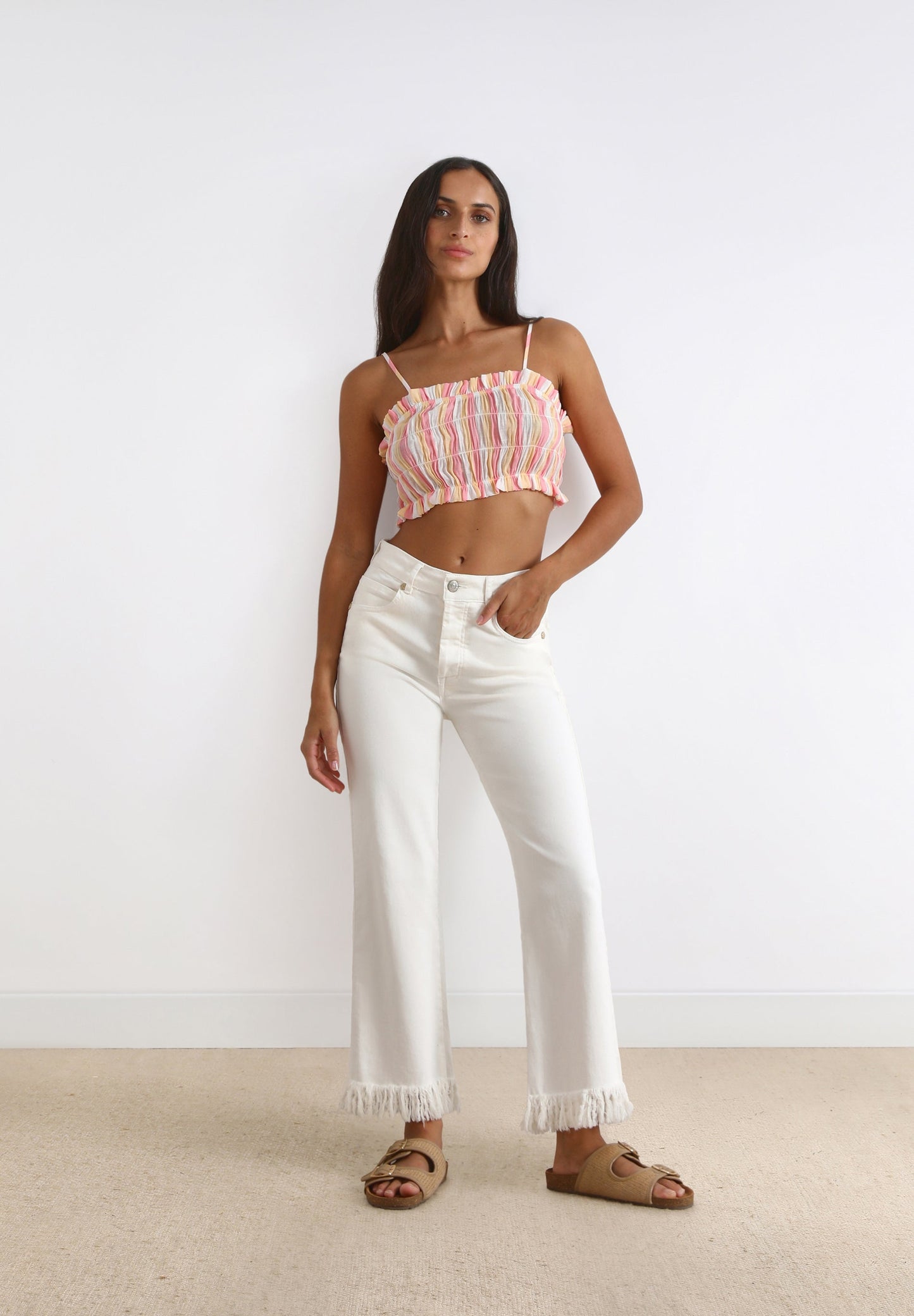 STRIPED SHIRT TOP SET