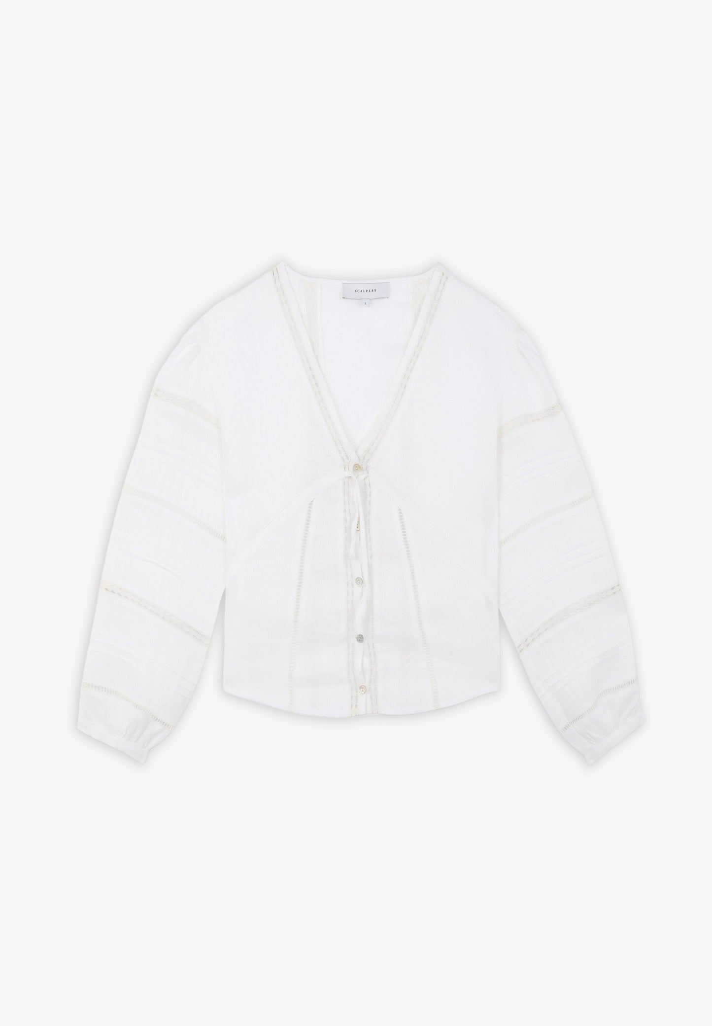 OPENWORK BLOUSE WITH BOW