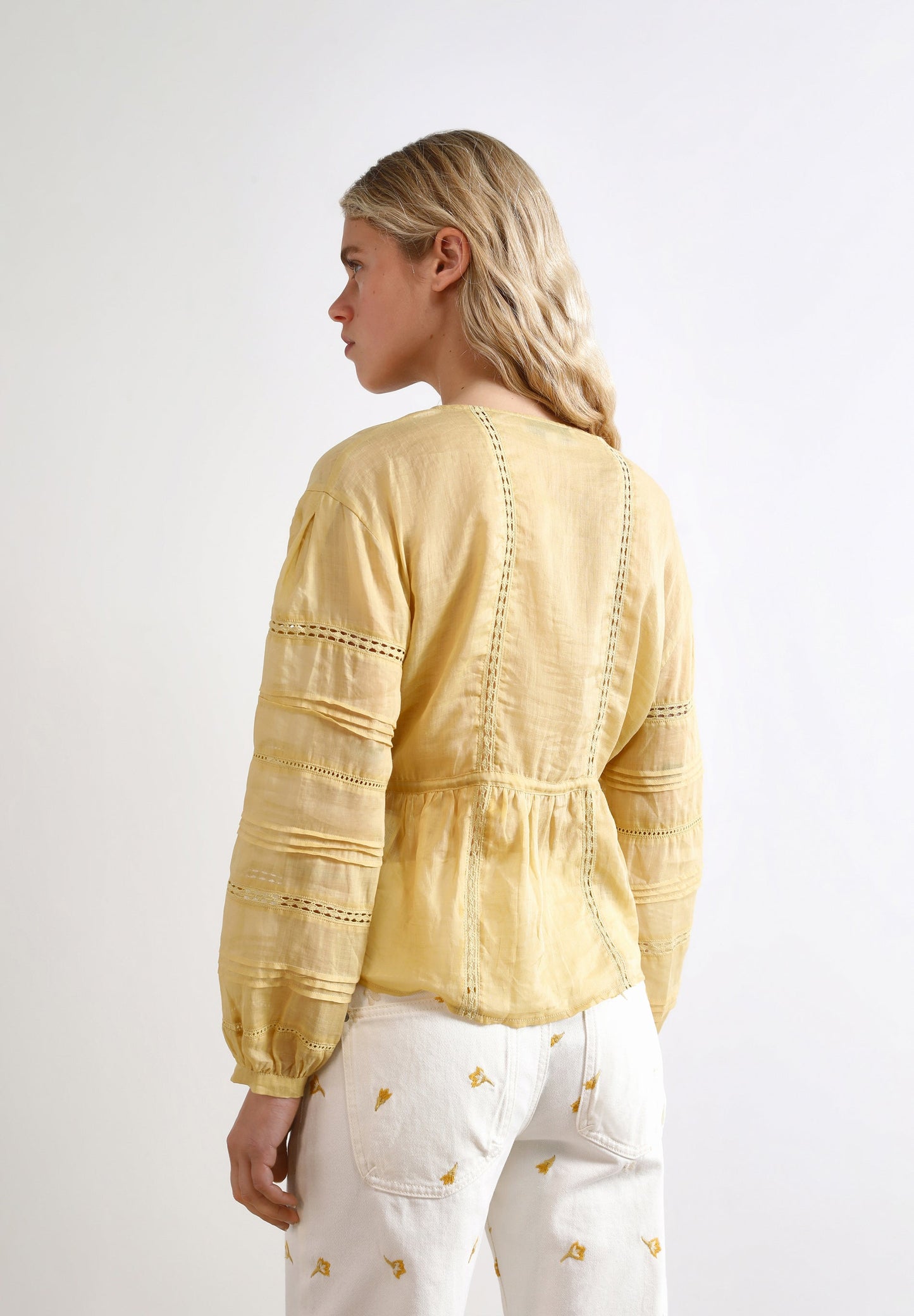 OPENWORK BLOUSE WITH BOW