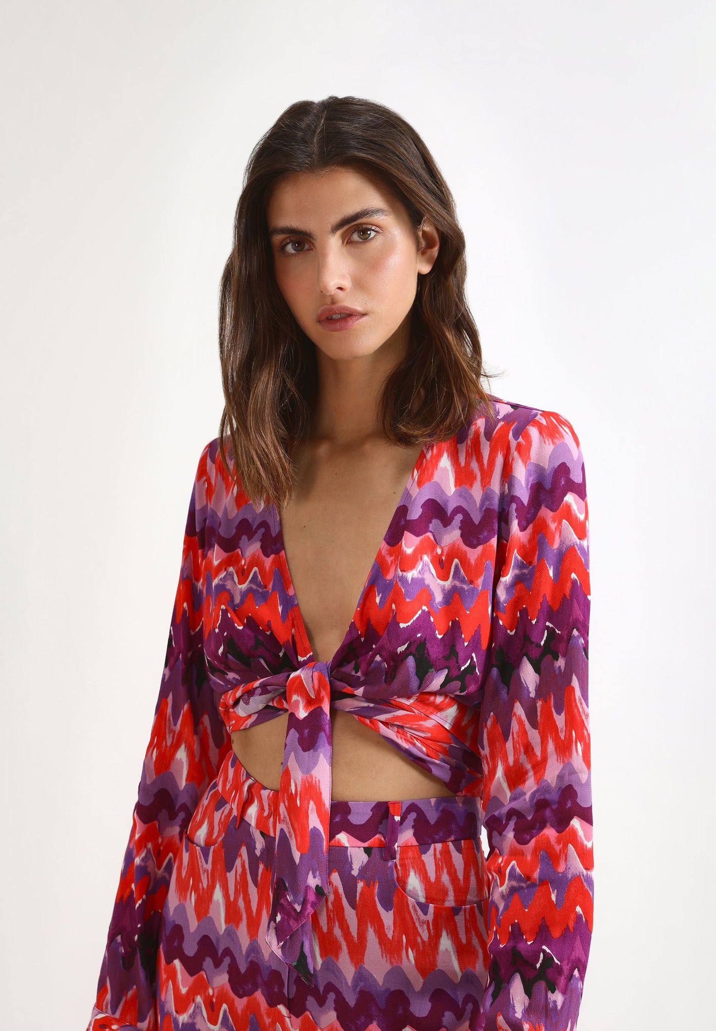 MULTIWAY BLOUSE WITH TIE FASTENING