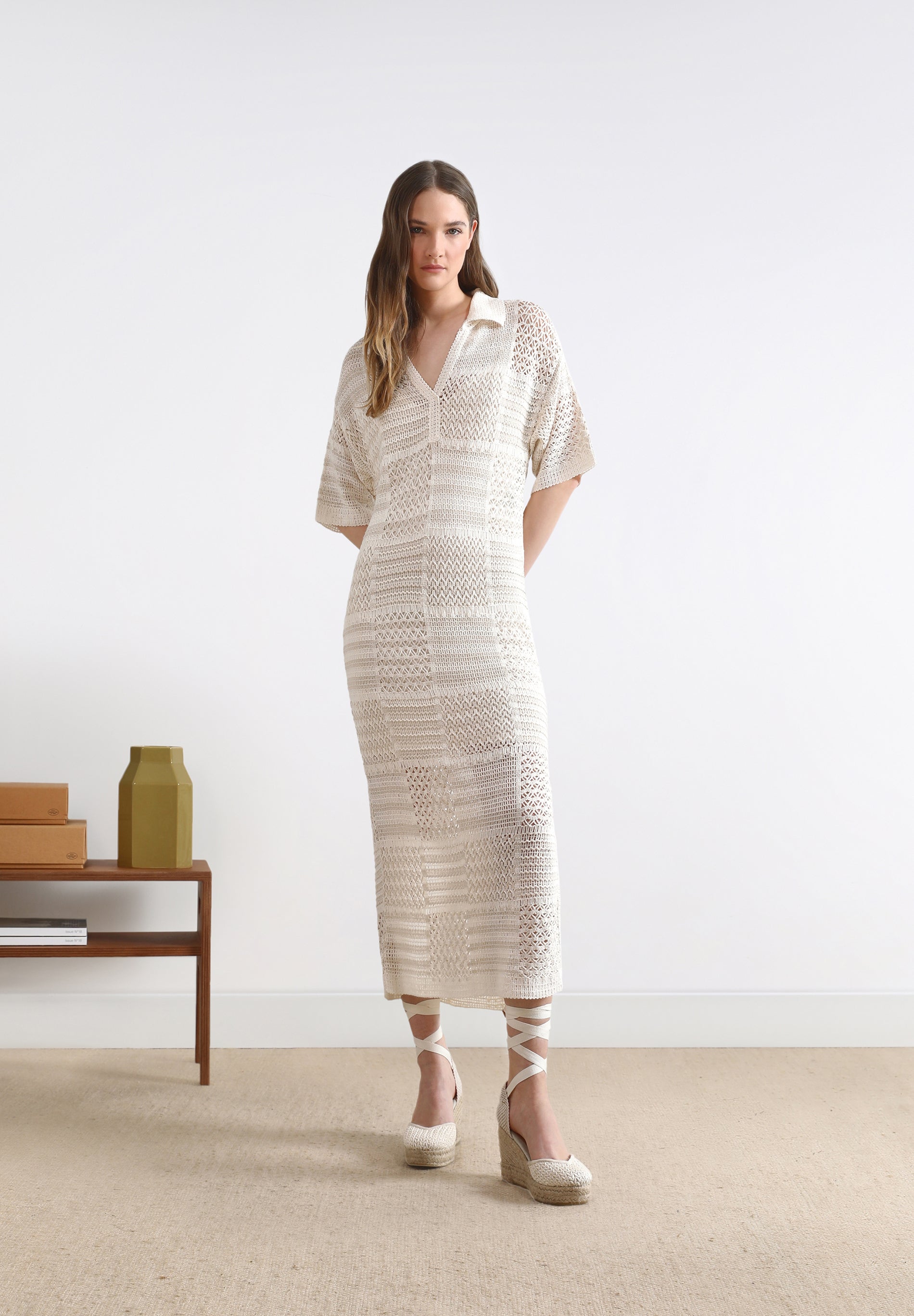 CROCHET DRESS WITH SHORT SLEEVES