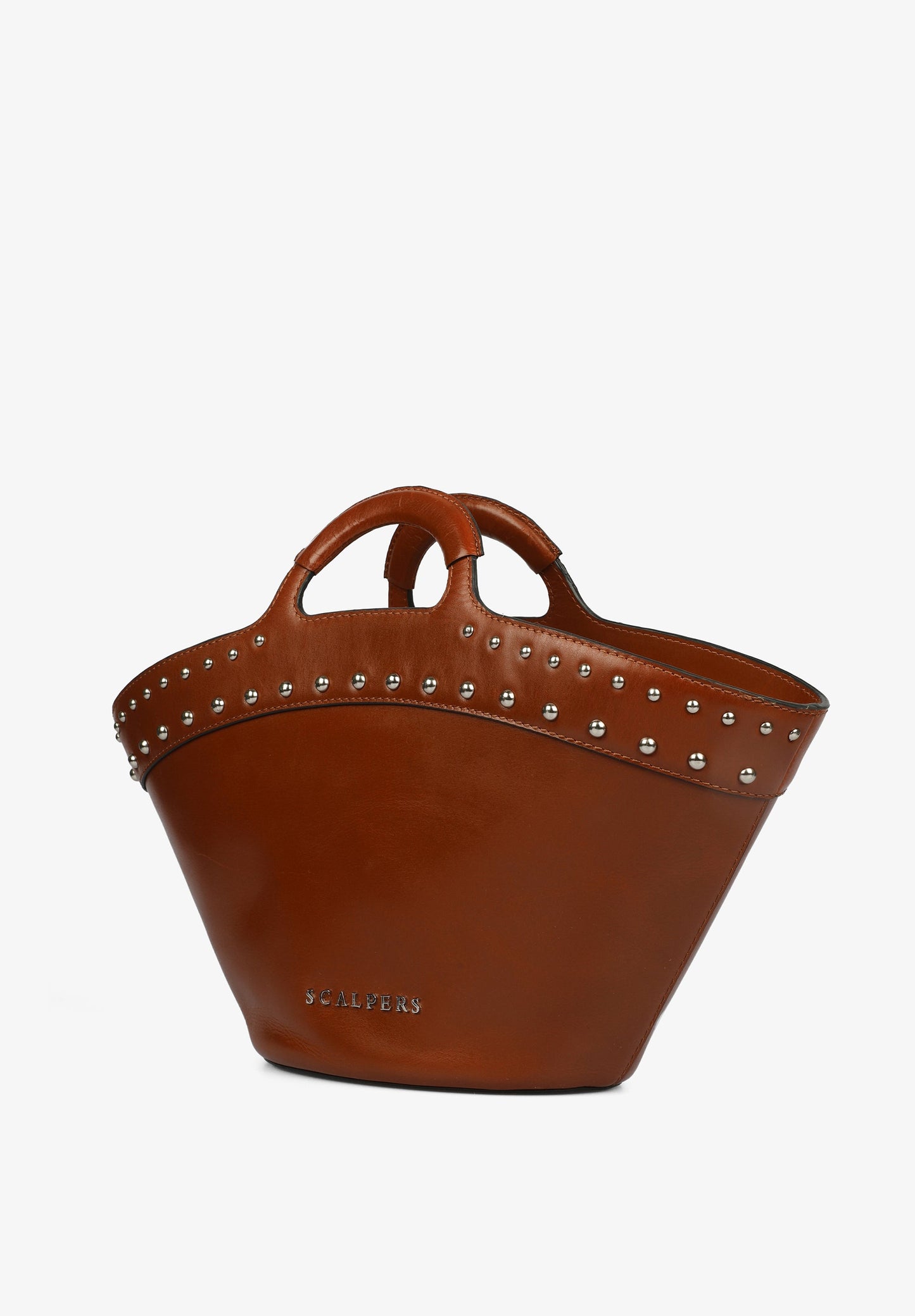 STUDDED LEATHER CARRYCOT BAG