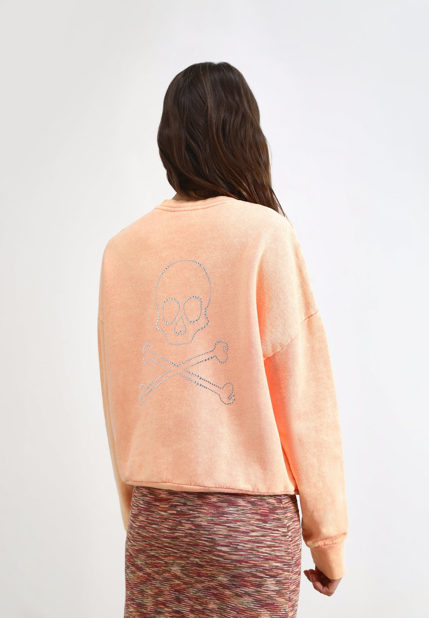 FADED SWEATSHIRT WITH SHINY SKULL