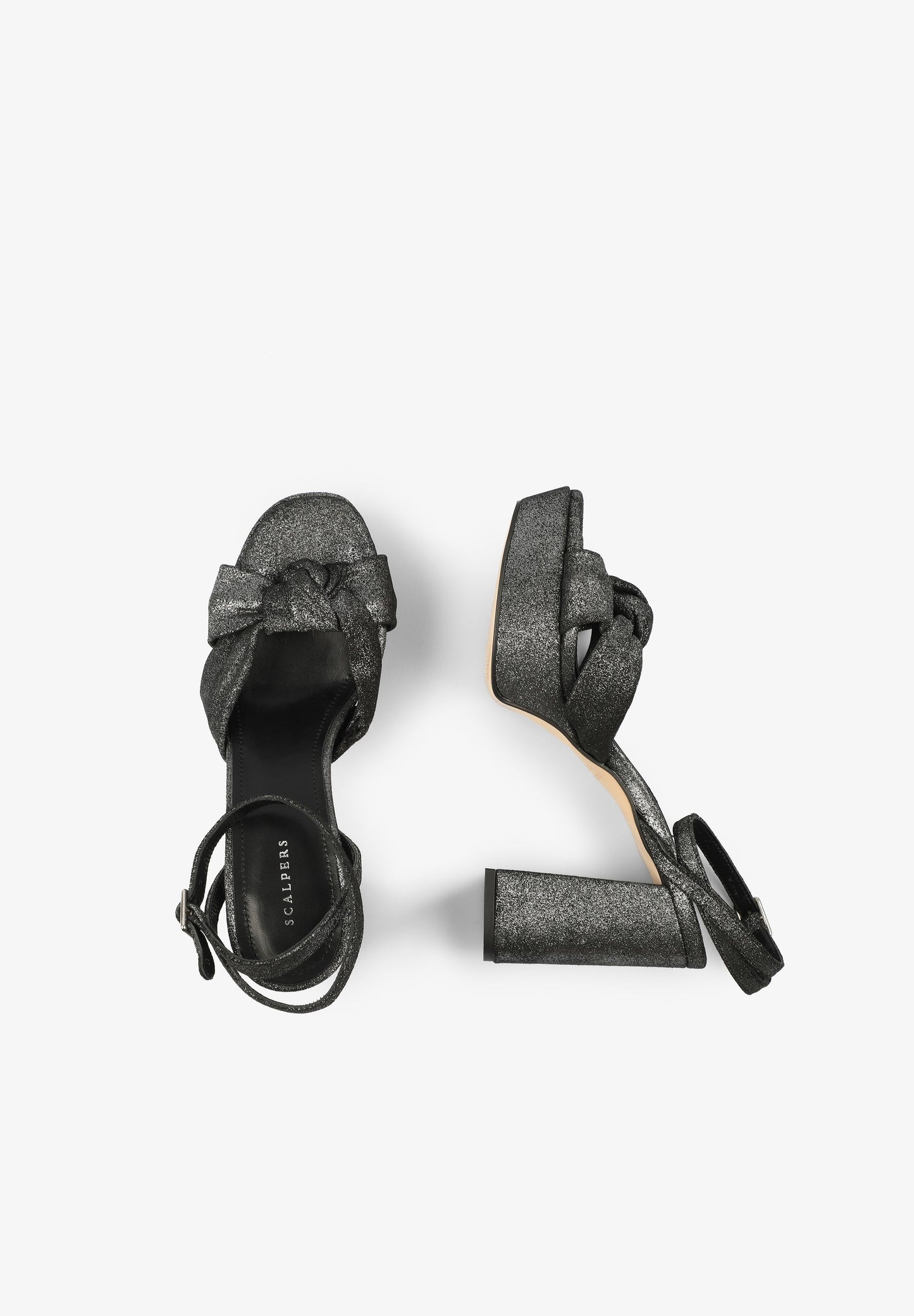 PLATFORM HEELED SANDALS WITH KNOT