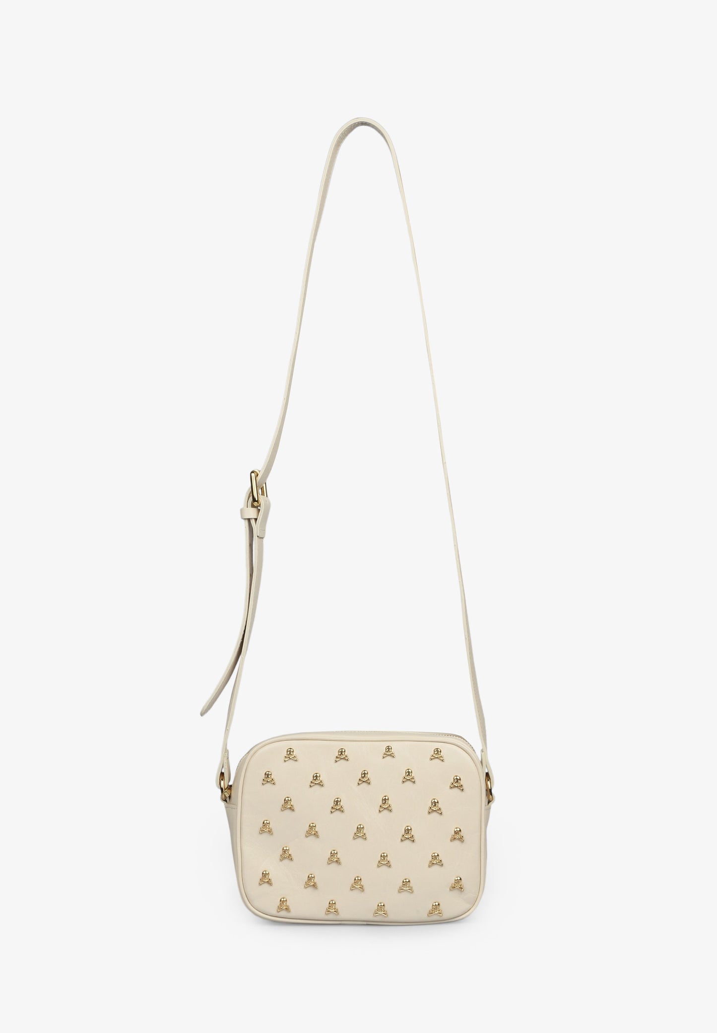 LEATHER CROSSBODY BAG WITH SKULLS