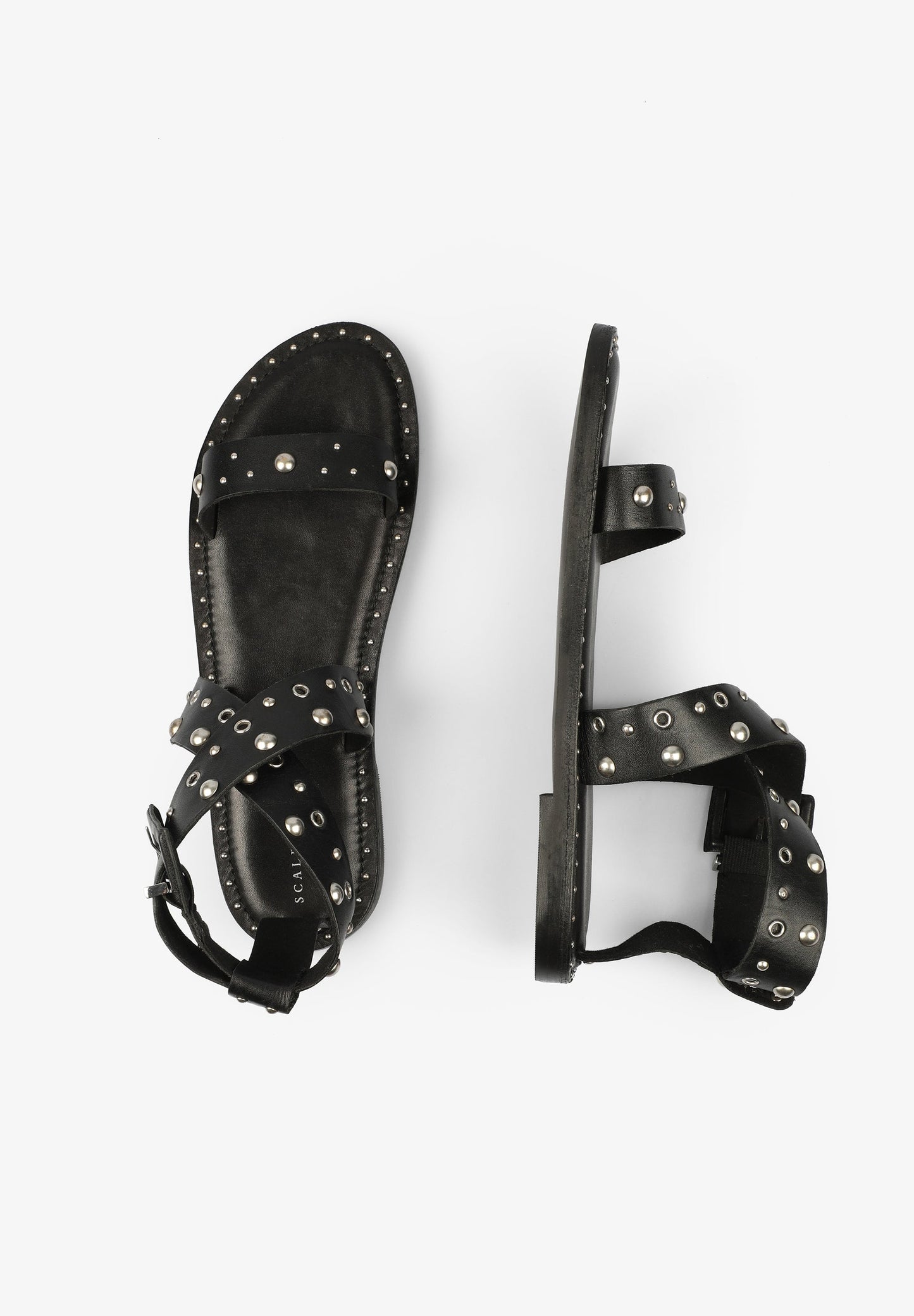 CROSSOVER SANDALS WITH STUDS