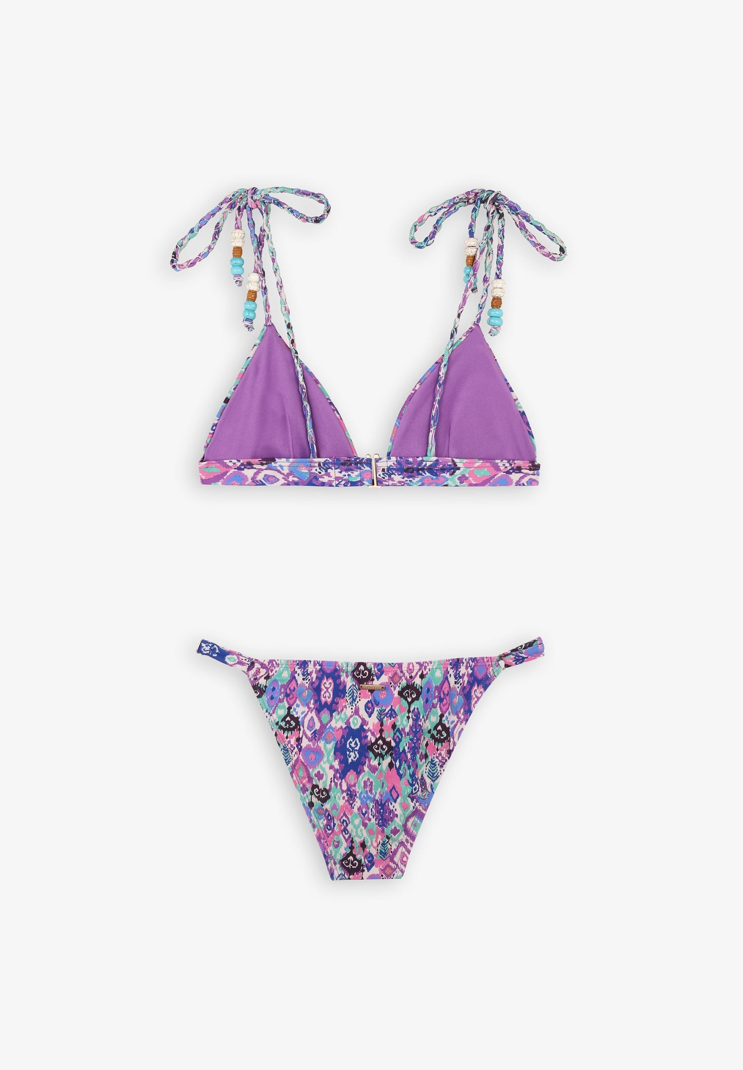 BIKINI WITH PRINT AND BEADS