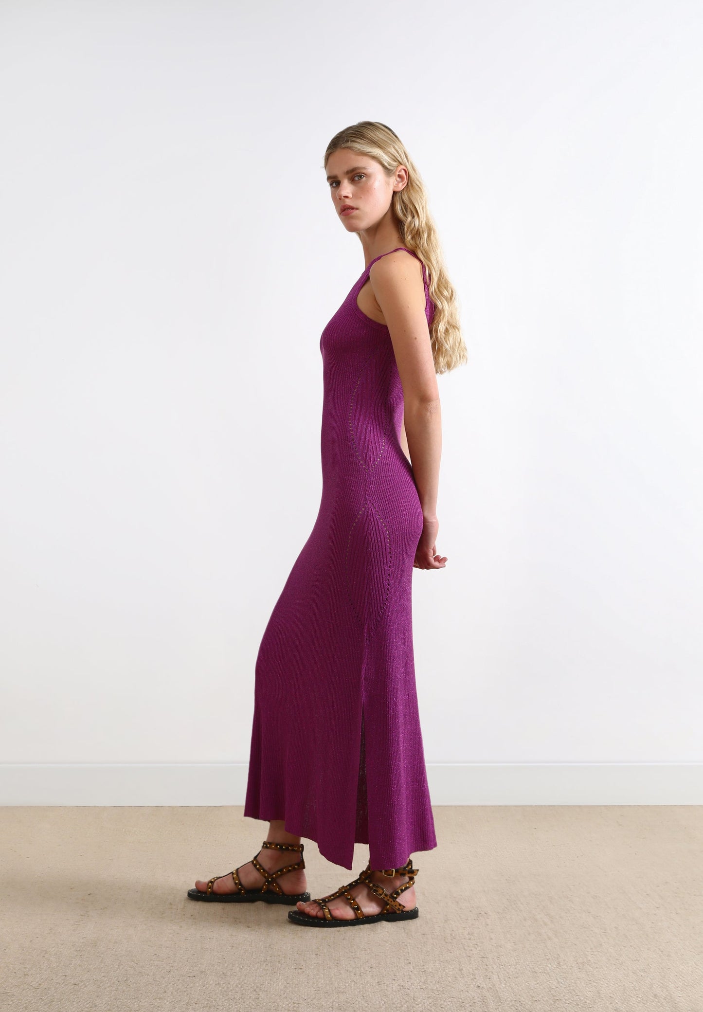 LUREX DRESS WITH BACK DETAIL