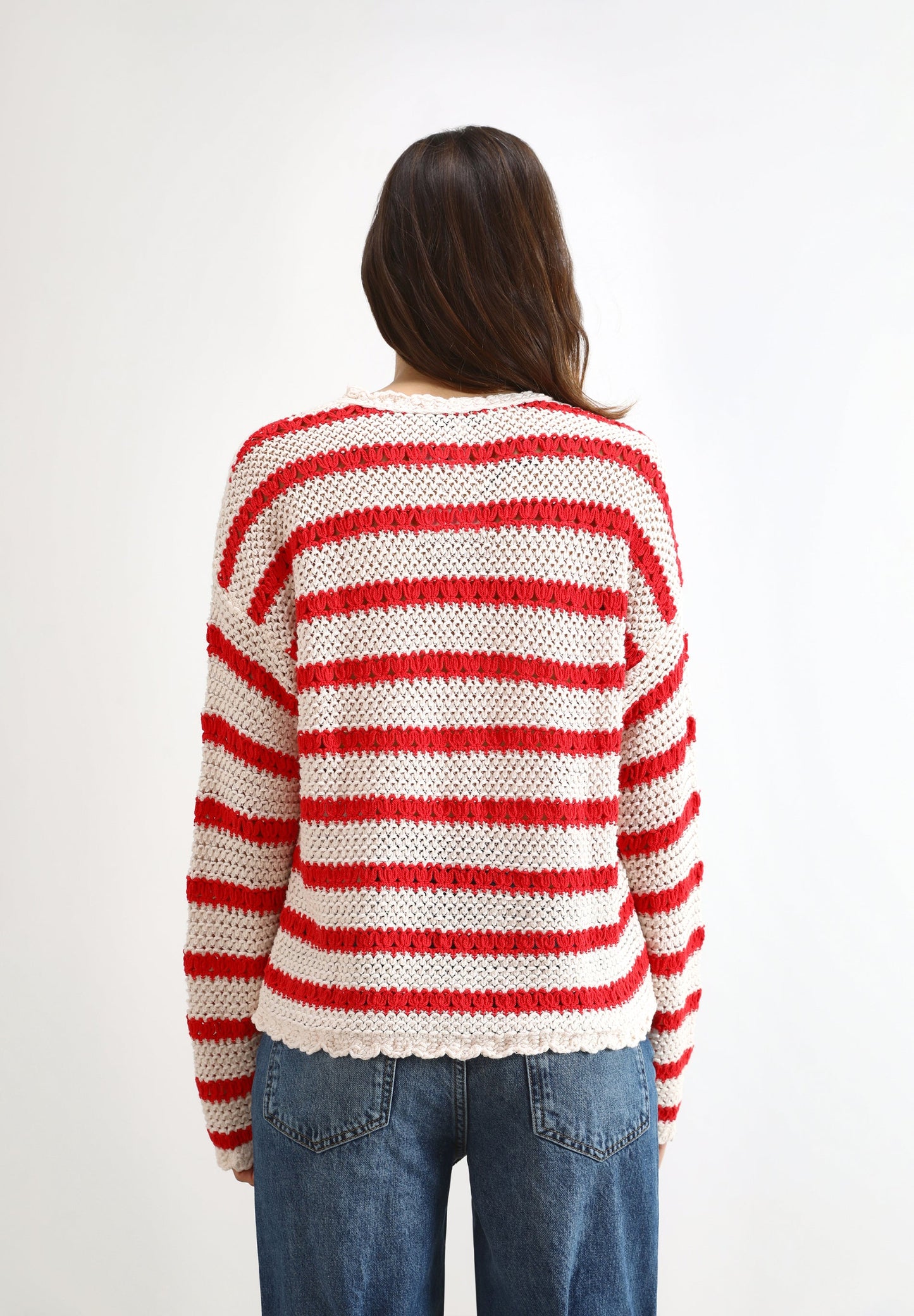 STRIPED CROCHET SWEATER