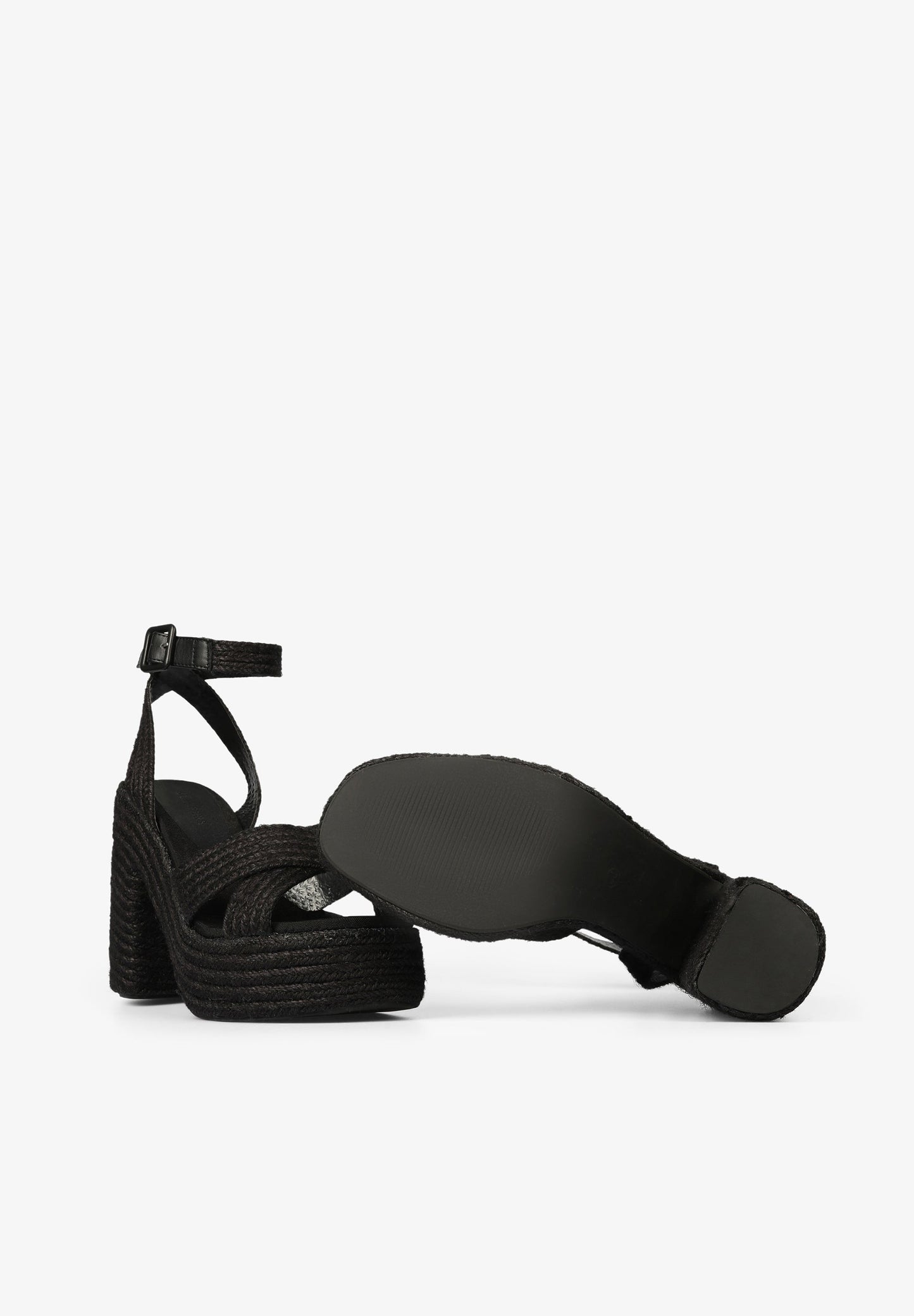 HIGH HEEL RAFFIA SANDALS