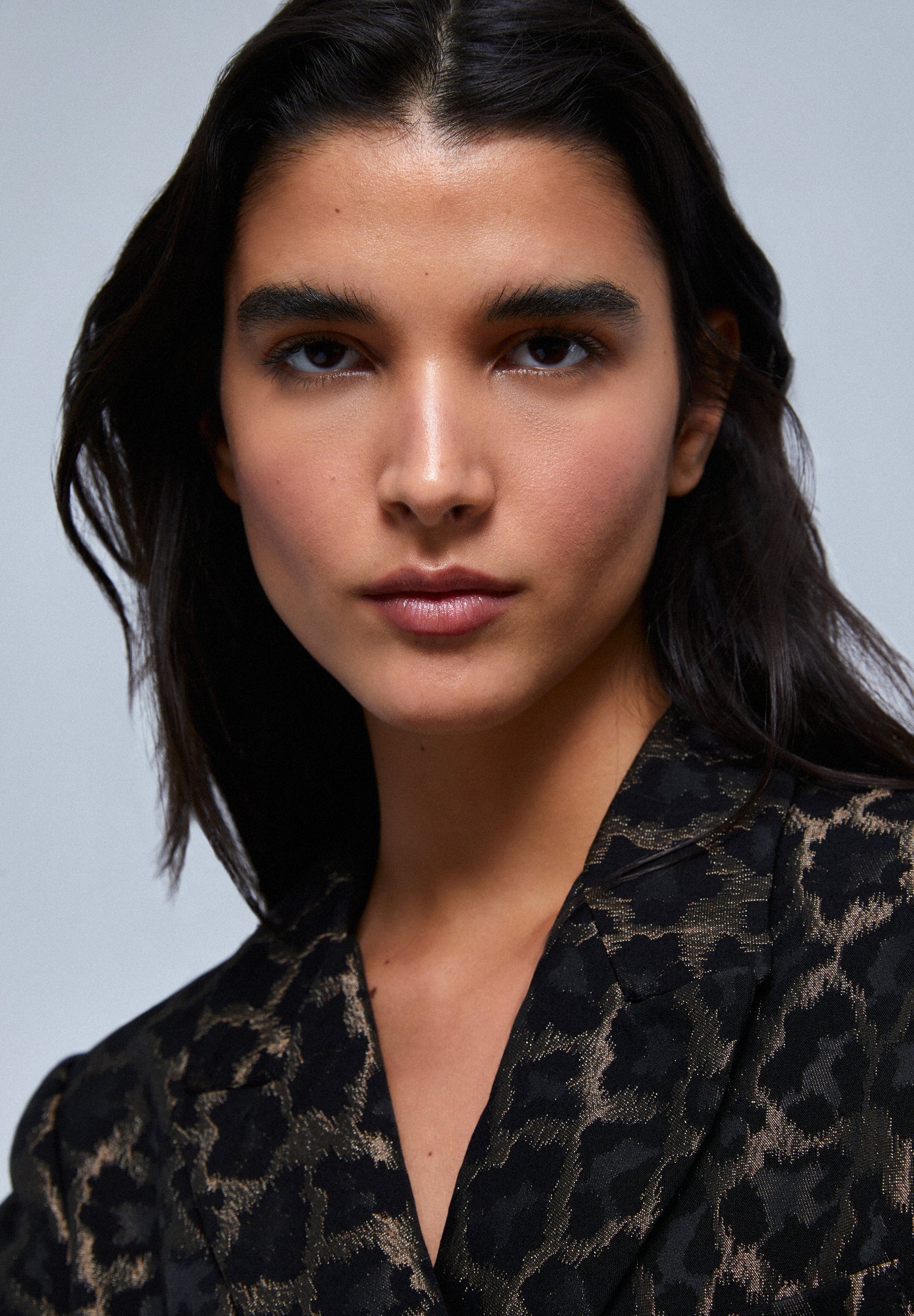 CROPPED ANIMAL PRINT BLAZER