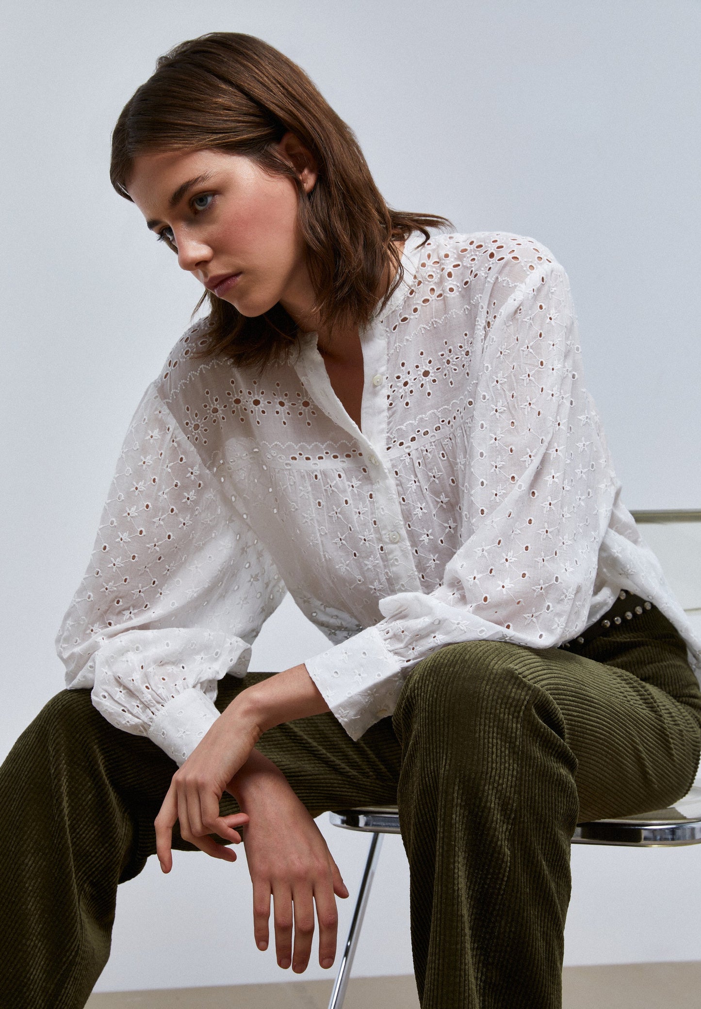 BLOUSE WITH SWISS EMBROIDERY