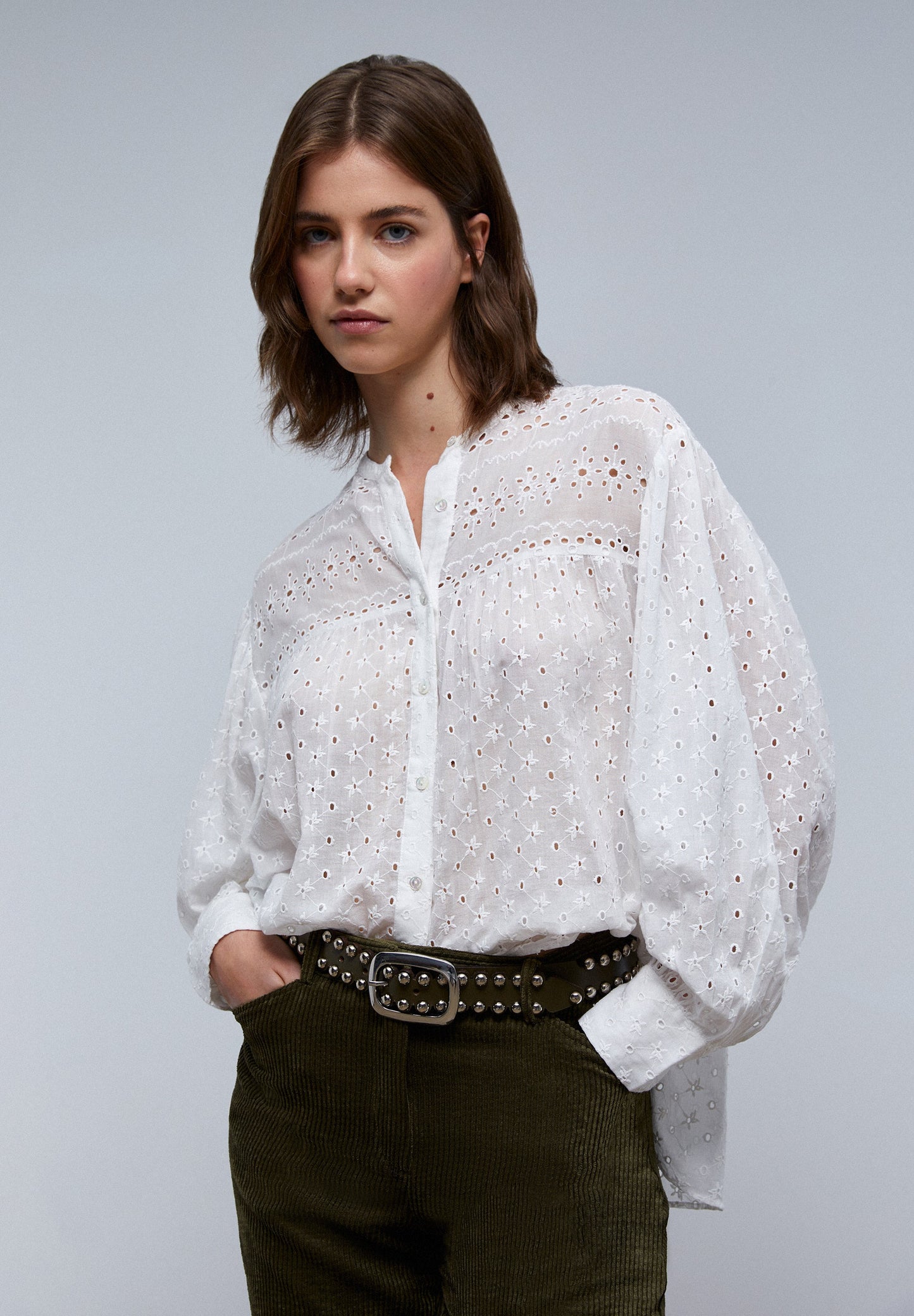 BLOUSE WITH SWISS EMBROIDERY