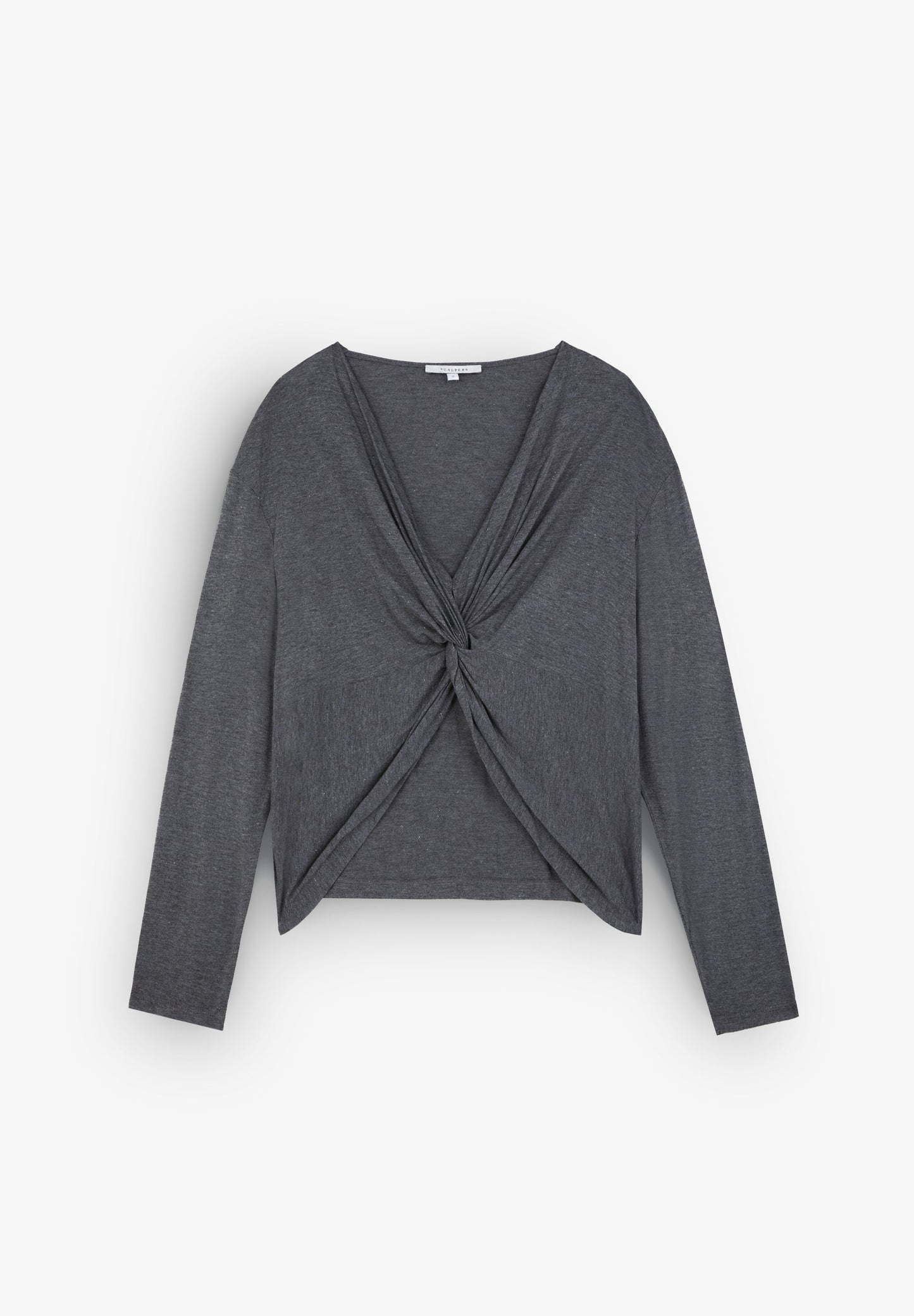 LUREX T-SHIRT WITH KNOT DETAIL