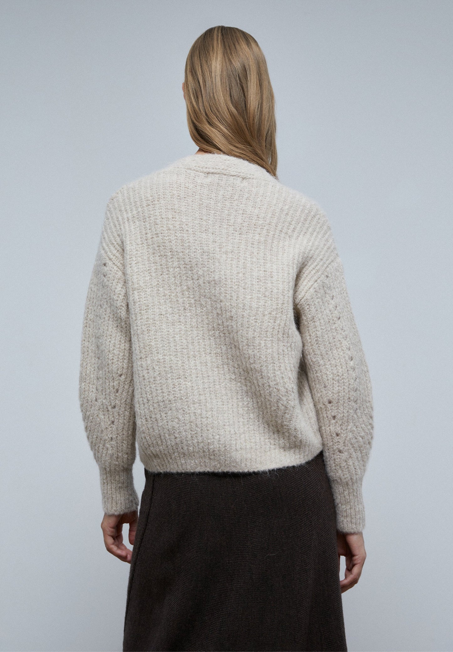 RIBBED CARDIGAN WITH DETAILS