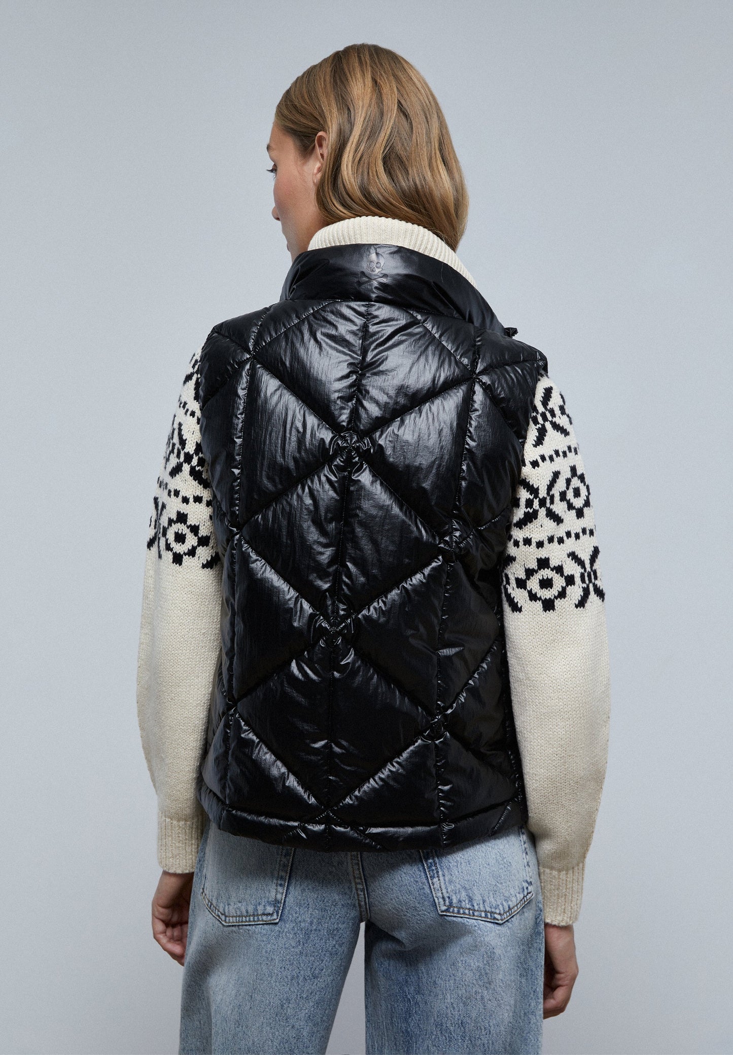 PUFFER VEST WITH HIGH COLLAR