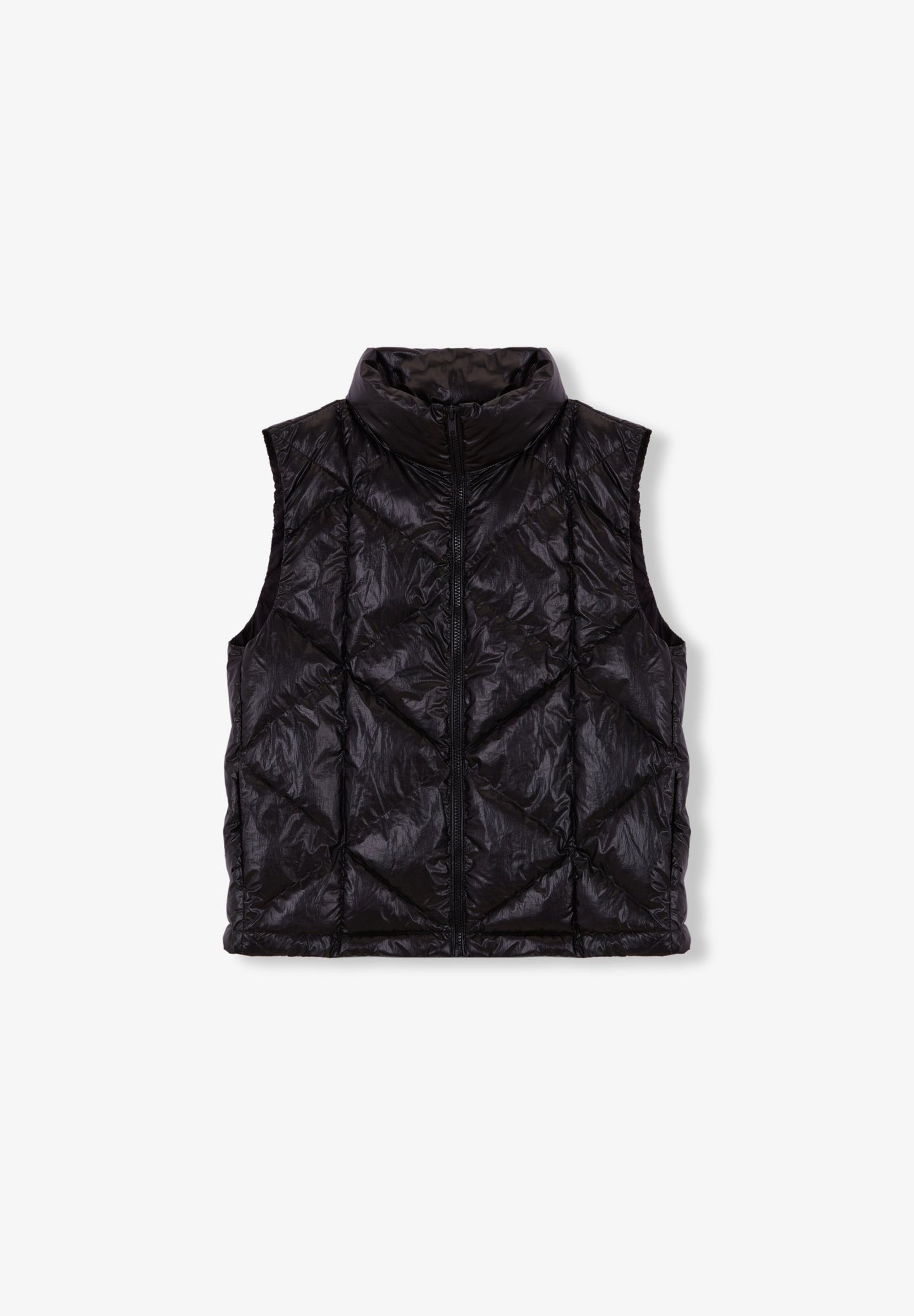PUFFER VEST WITH HIGH COLLAR