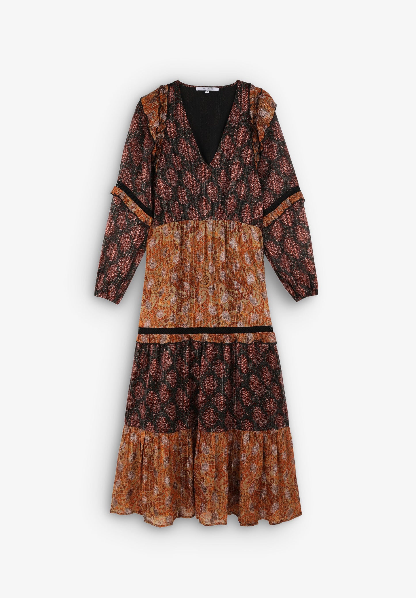 MIDI DRESS WITH LUREX PAISLEY