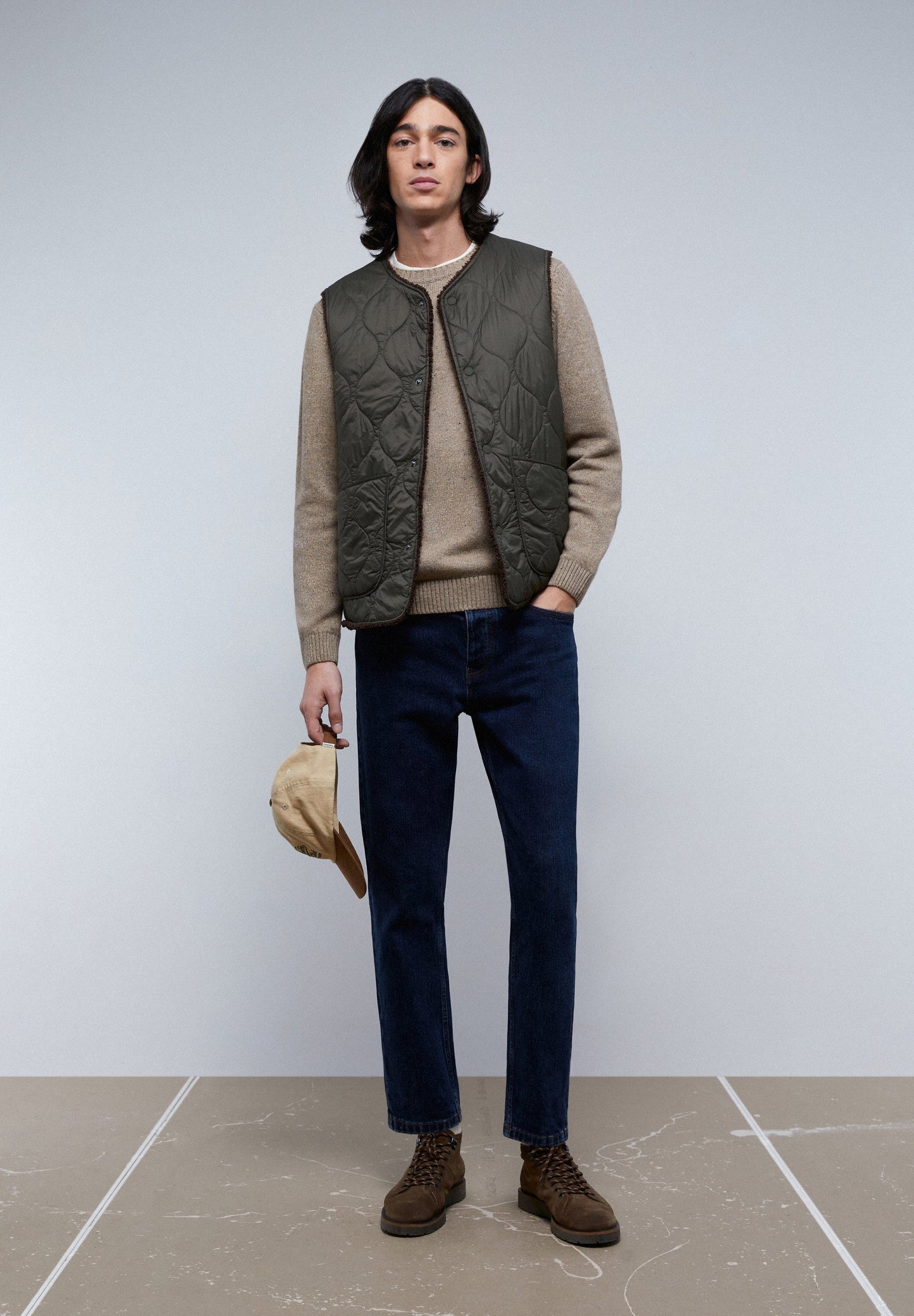 PREMIUM PUFFER VEST WITH SHEARLING LINING