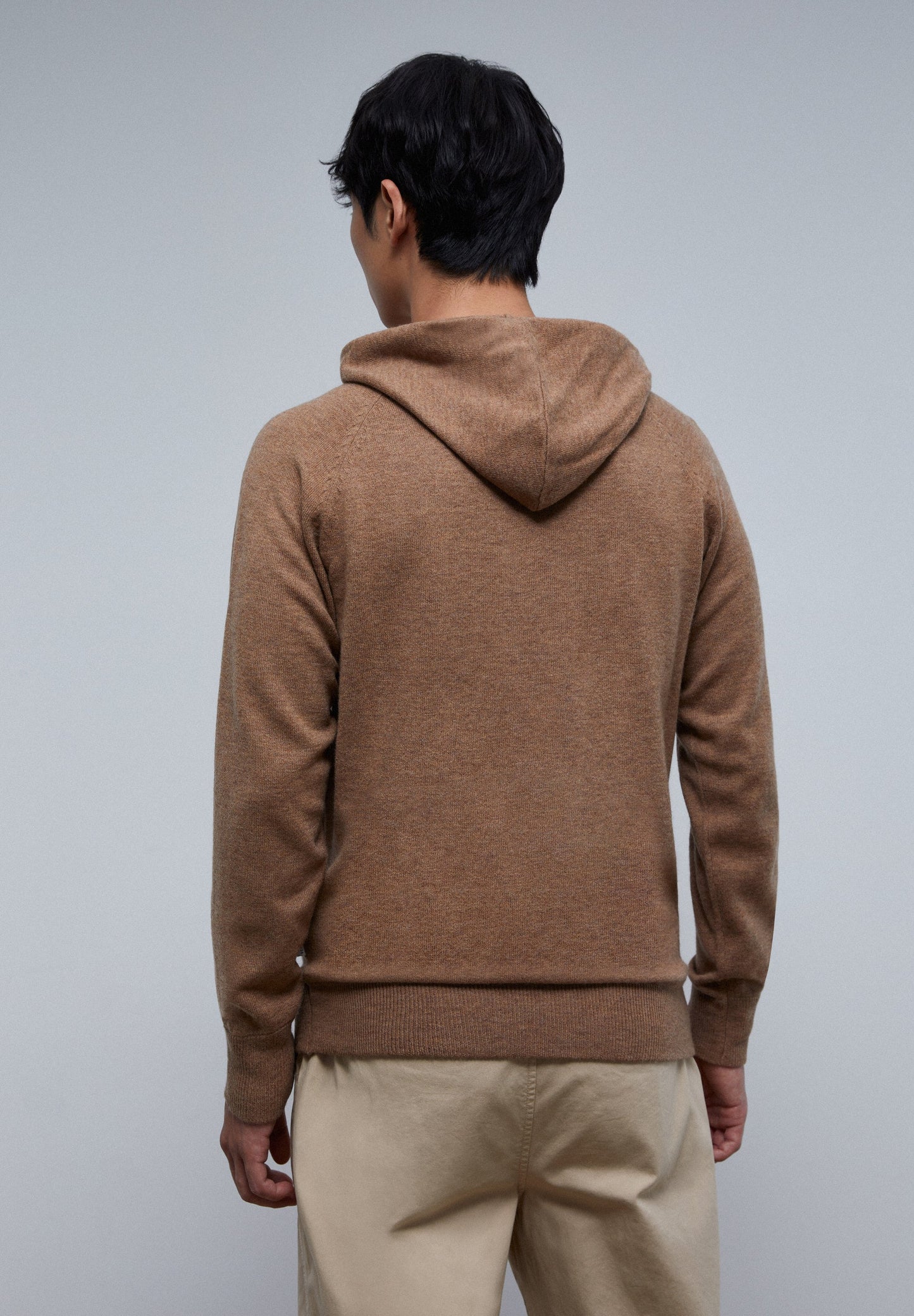 MERINO WOOL SWEATER WITH HOOD